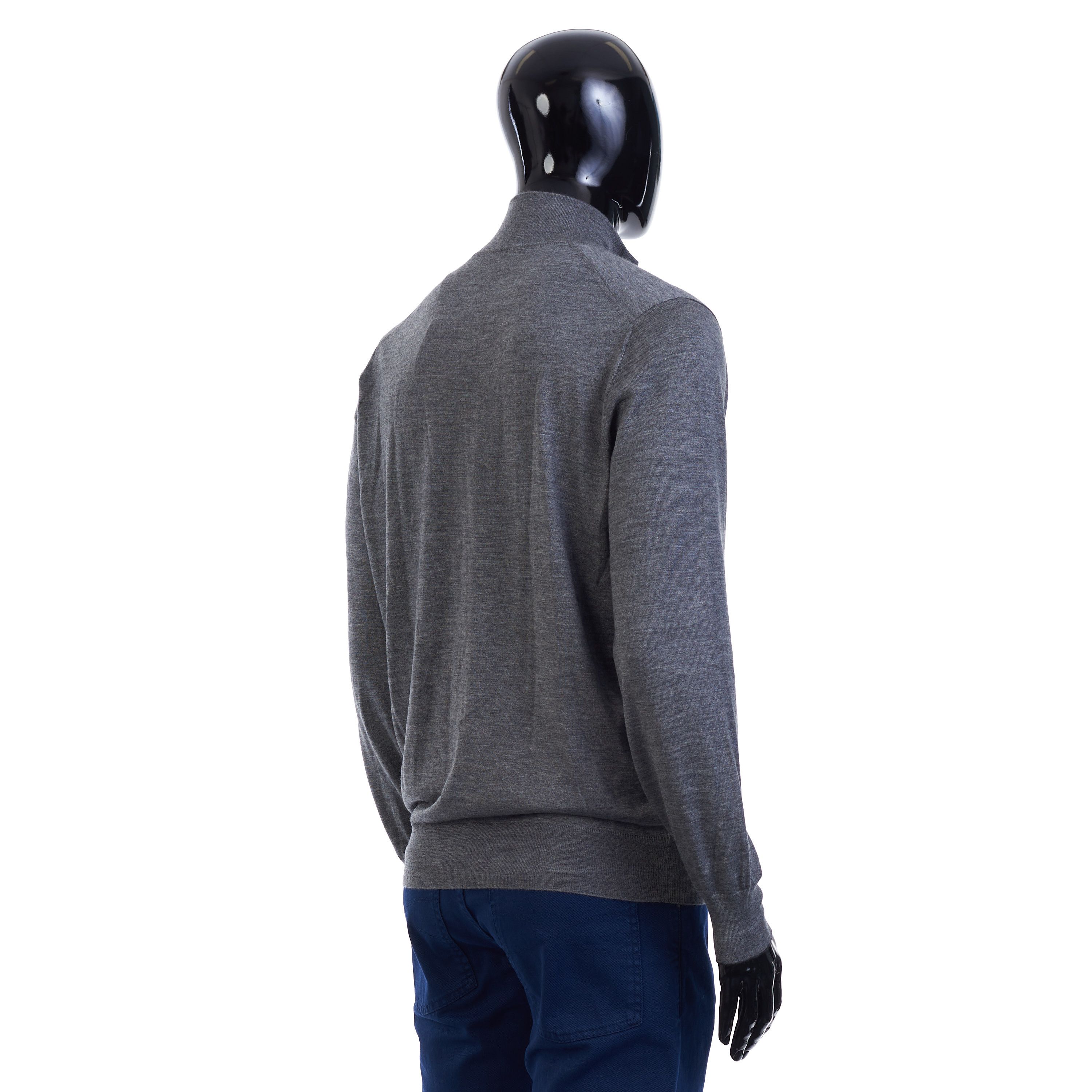Brunello Cucinelli Dark Gray Full Zip Up Sweater - Lightweight Cashmere & Silk Size US M / EU 48-50 / 2 - 6 Thumbnail