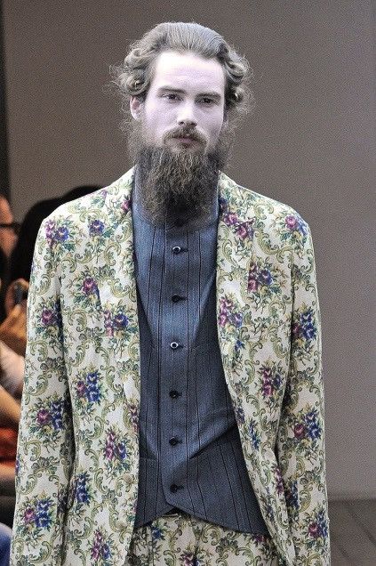 Yohji Yamamoto Yohji Yamamoto Pour Homme SS11 Floral Jacquard Frock Coat Size US S / EU 44-46 / 1 - 2 Thumbnail