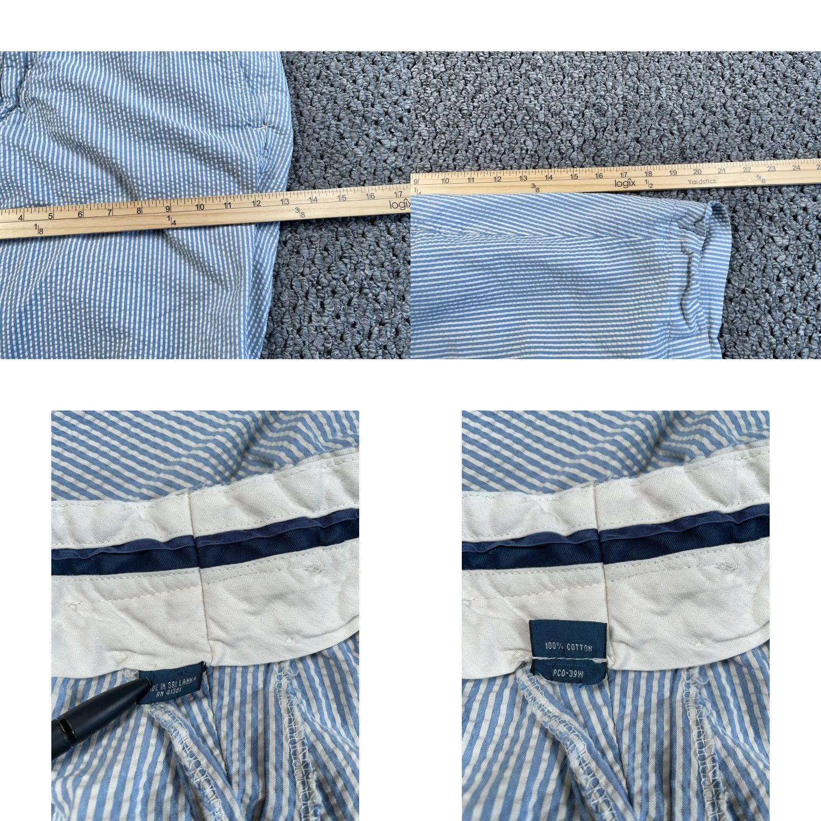 Polo Ralph Lauren Polo Ralph Lauren Seersucker Shorts Blue Striped Casual Men's 35 Regular Inseam 9 90s Preppy Size US S / EU 44-46 / 1 - 8 Thumbnail