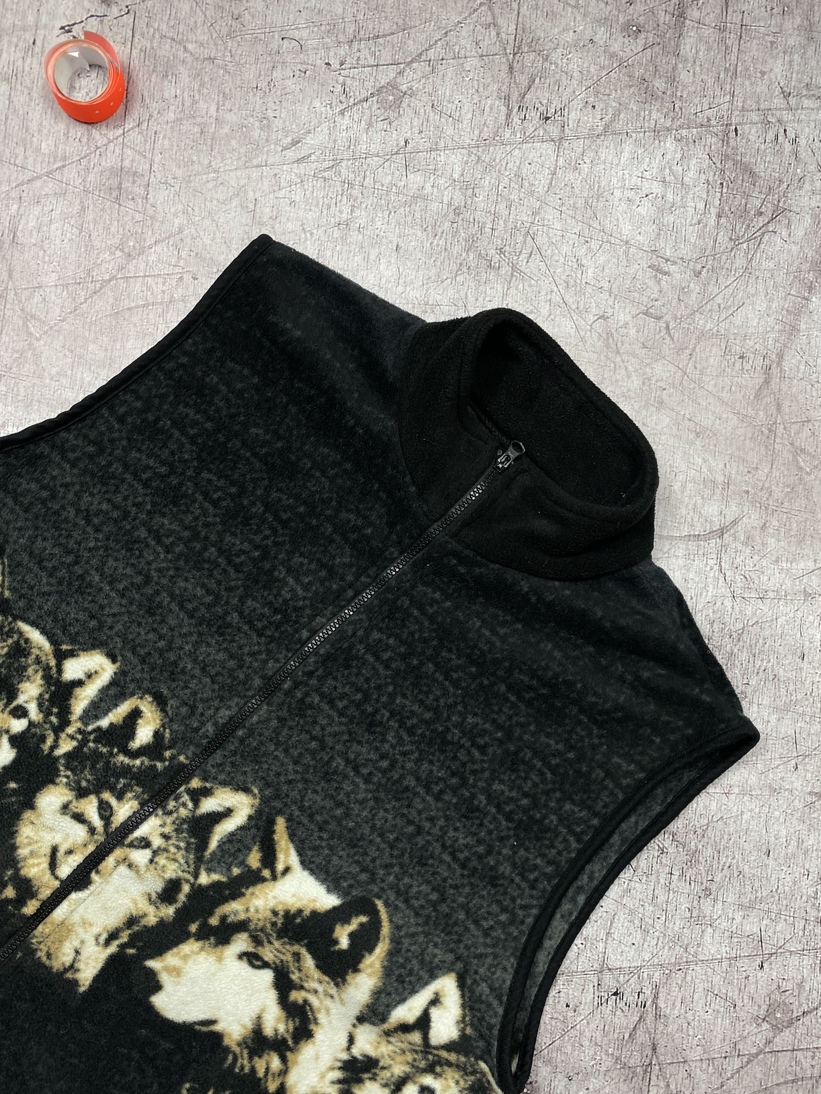 Vintage Vintage Animal Fleece Vest y2k Wolf Size US XL / EU 56 / 4 - 2 Thumbnail