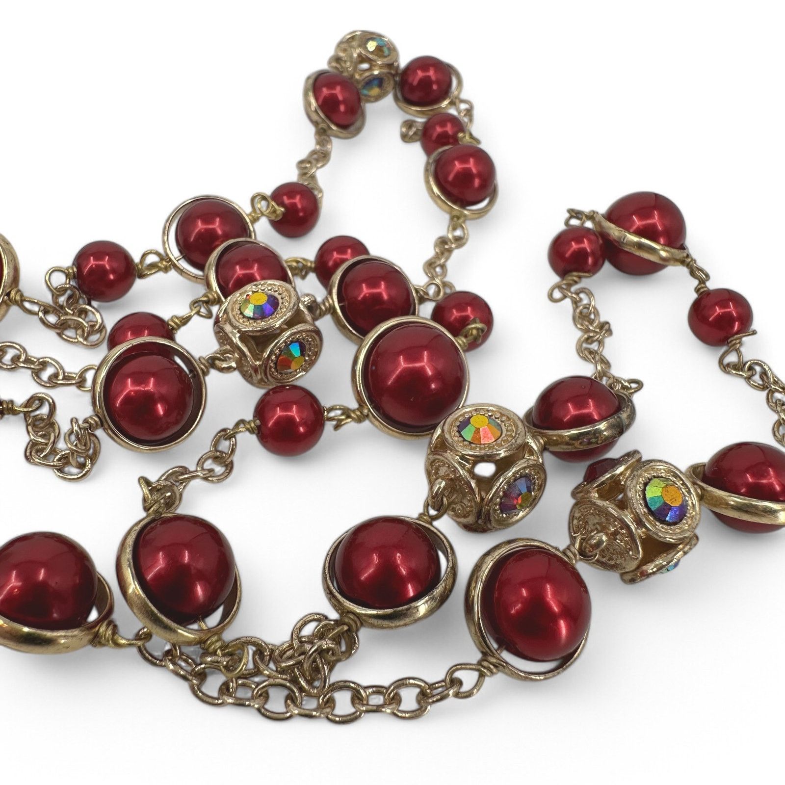 Coldwater Creek Coldwater Creek Long Rope Chain Necklace Red Faux Pearl Size ONE SIZE - 3 Thumbnail