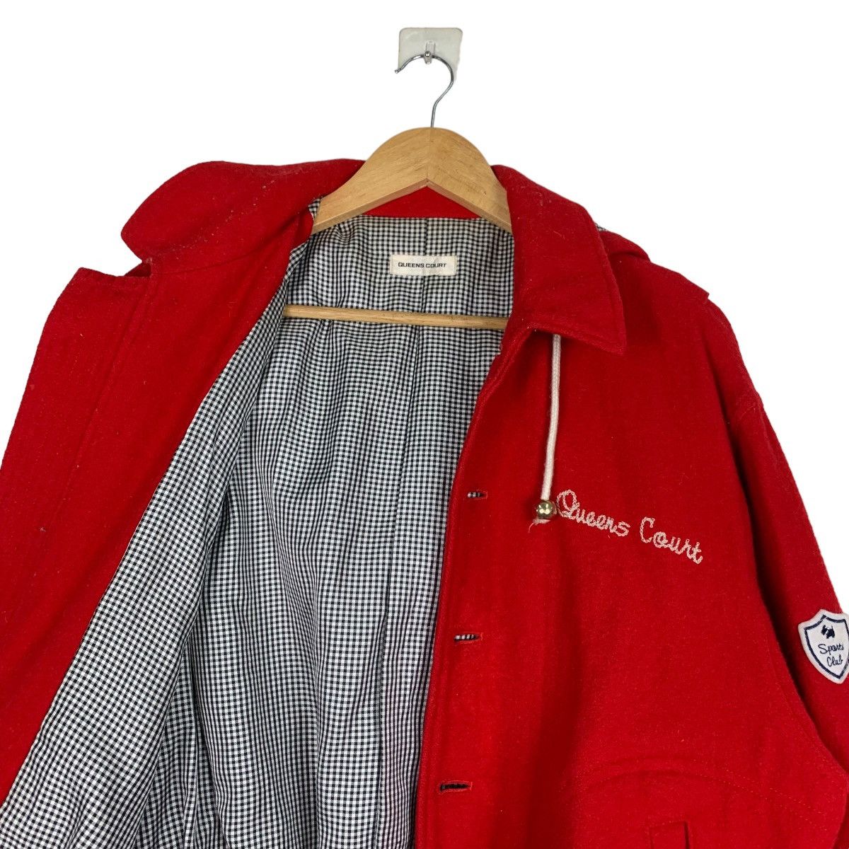 Japanese Brand QUEENS COURT Red Wool Bomber Jacket #0939-C42 Size US M / EU 48-50 / 2 - 10 Thumbnail