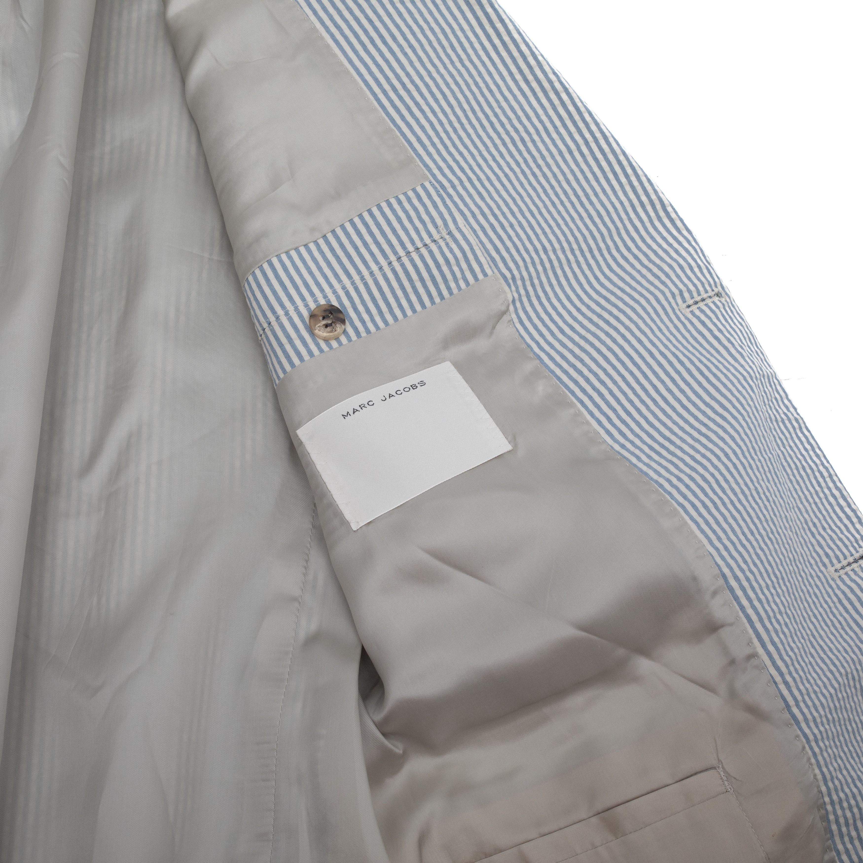 Marc Jacobs MARC JACOBS 1.2k$ Light Blue Striped Cotton Blazer Size US M / EU 48-50 / 2 - 5 Thumbnail