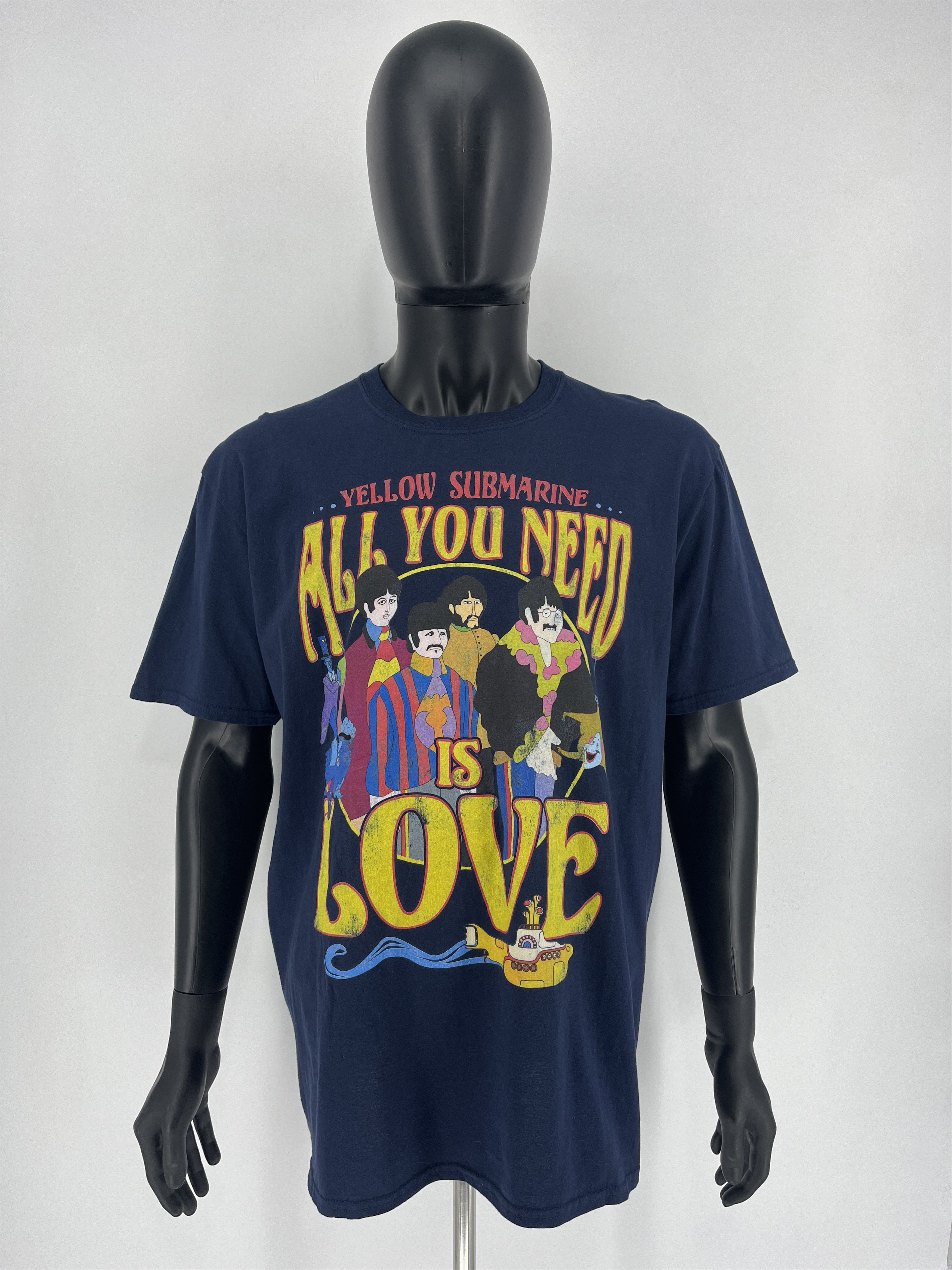 Band Tees Vintage Y2K The Beatles All You Need Thrashed Rock Size US XL / EU 56 / 4 - 2 Thumbnail