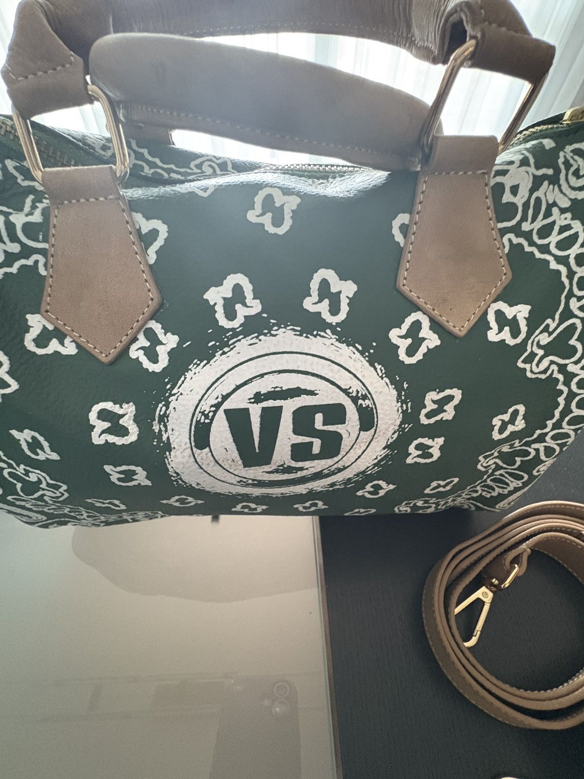 Vale Vale Pine Flag Small Leather Duffle Bag Size ONE SIZE - 4 Thumbnail