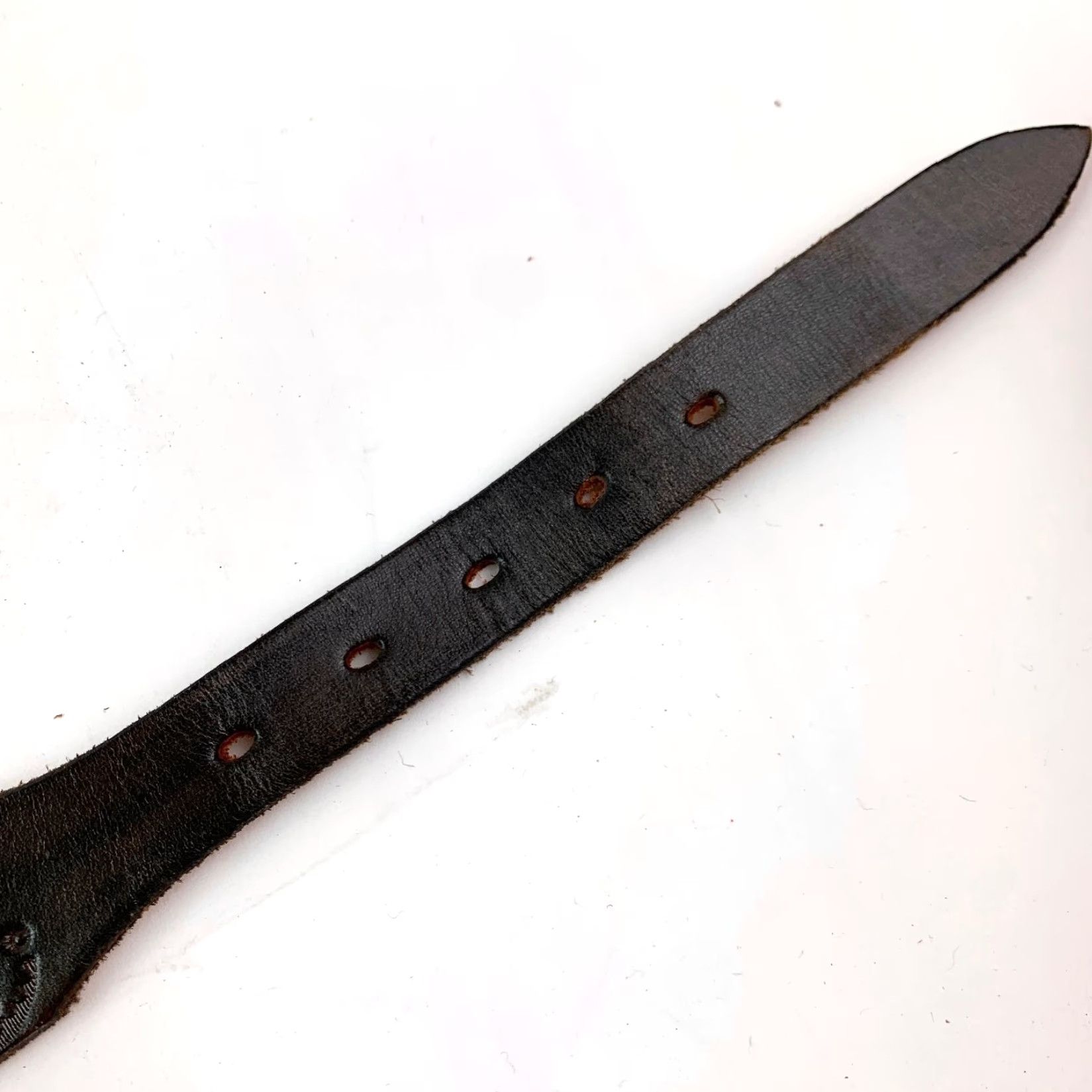 Vintage VINTAGE Leather Belt 34 Dark Brown Mens Size 34 Embossed DAVID Personalized 1.25" Size 34 - 7 Thumbnail