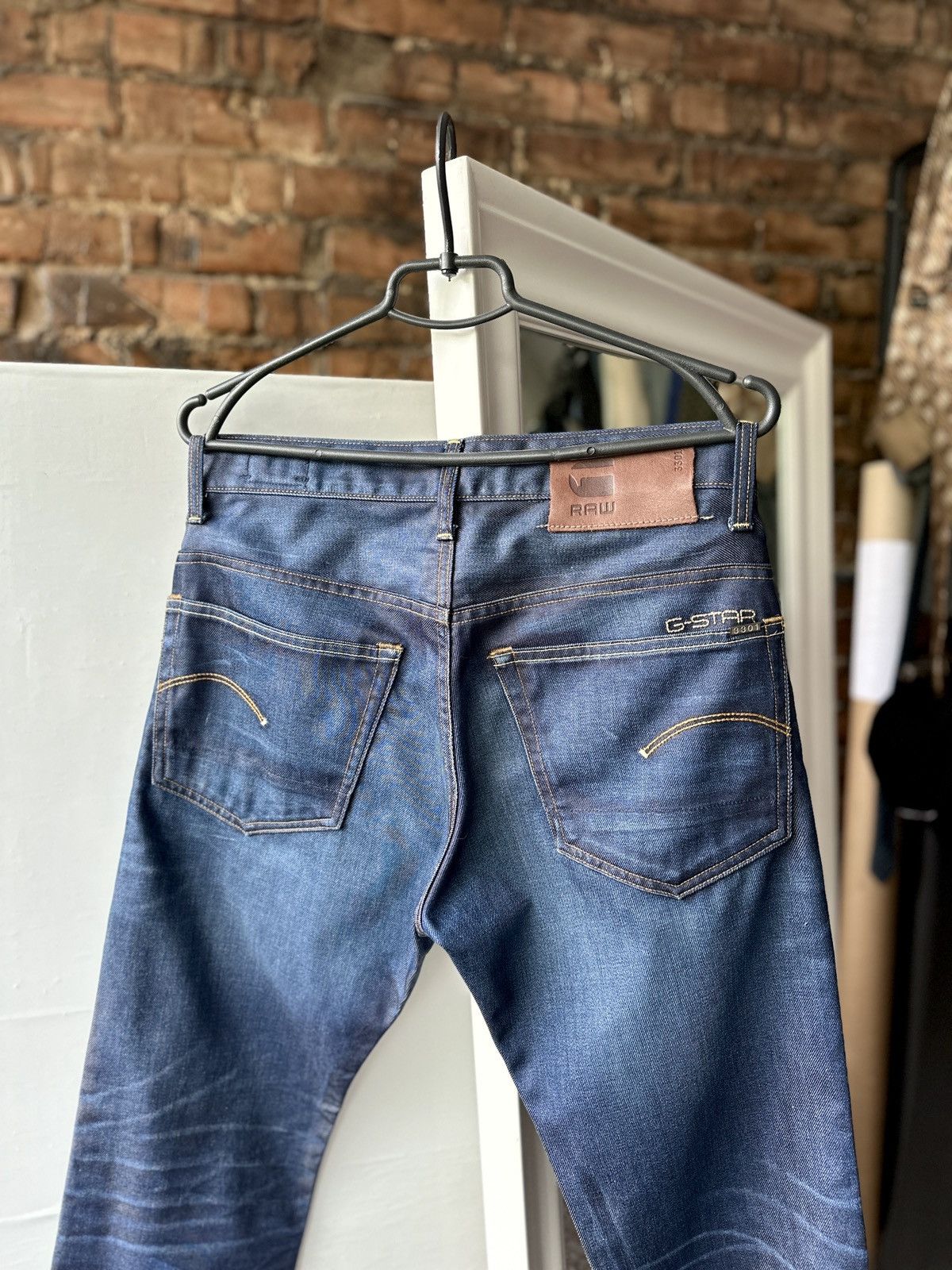 G-Star Men’s Jeans G-Star Raw 3301 Straight Dark Blue Size: 31/30 Size US 31 - 4 Thumbnail