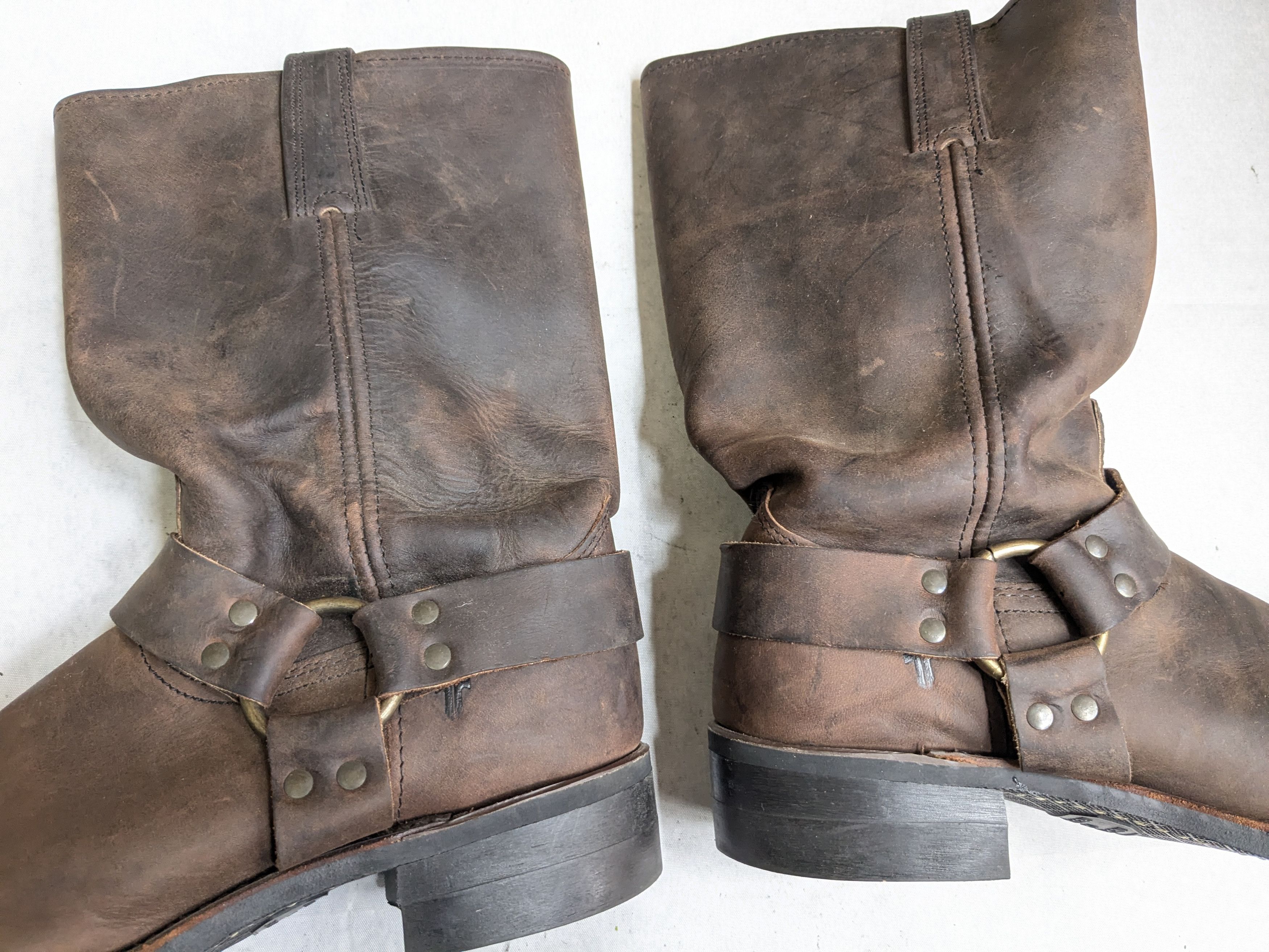 Frye Frye Harness Boots Brown Leather 12 M Buckle Size US 12 / EU 45 - 6 Thumbnail