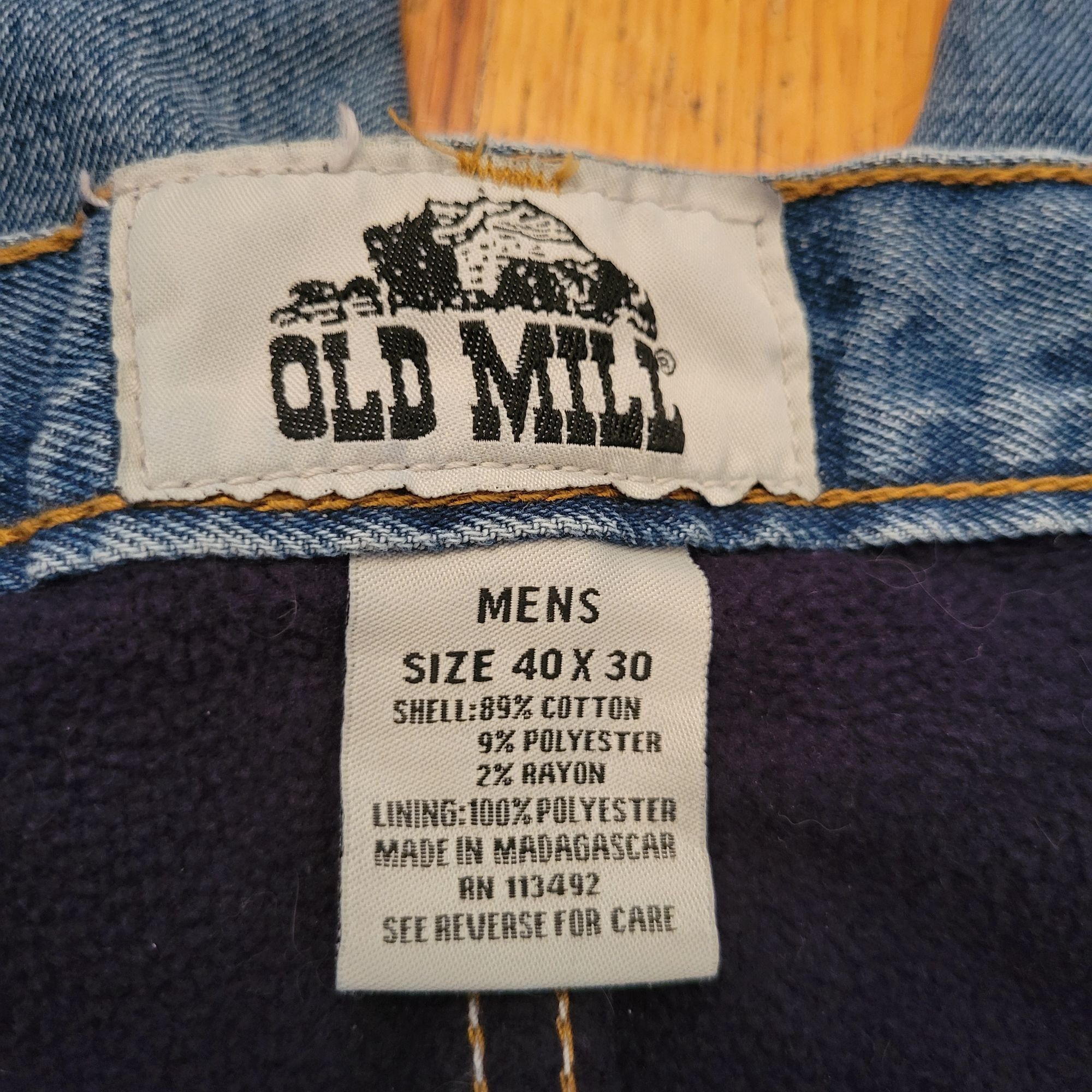 Other Old Mill Blue Jeans 40x30 Blue Fleece Lined Denim Work Winte Size US 40 / EU 56 - 2 Thumbnail