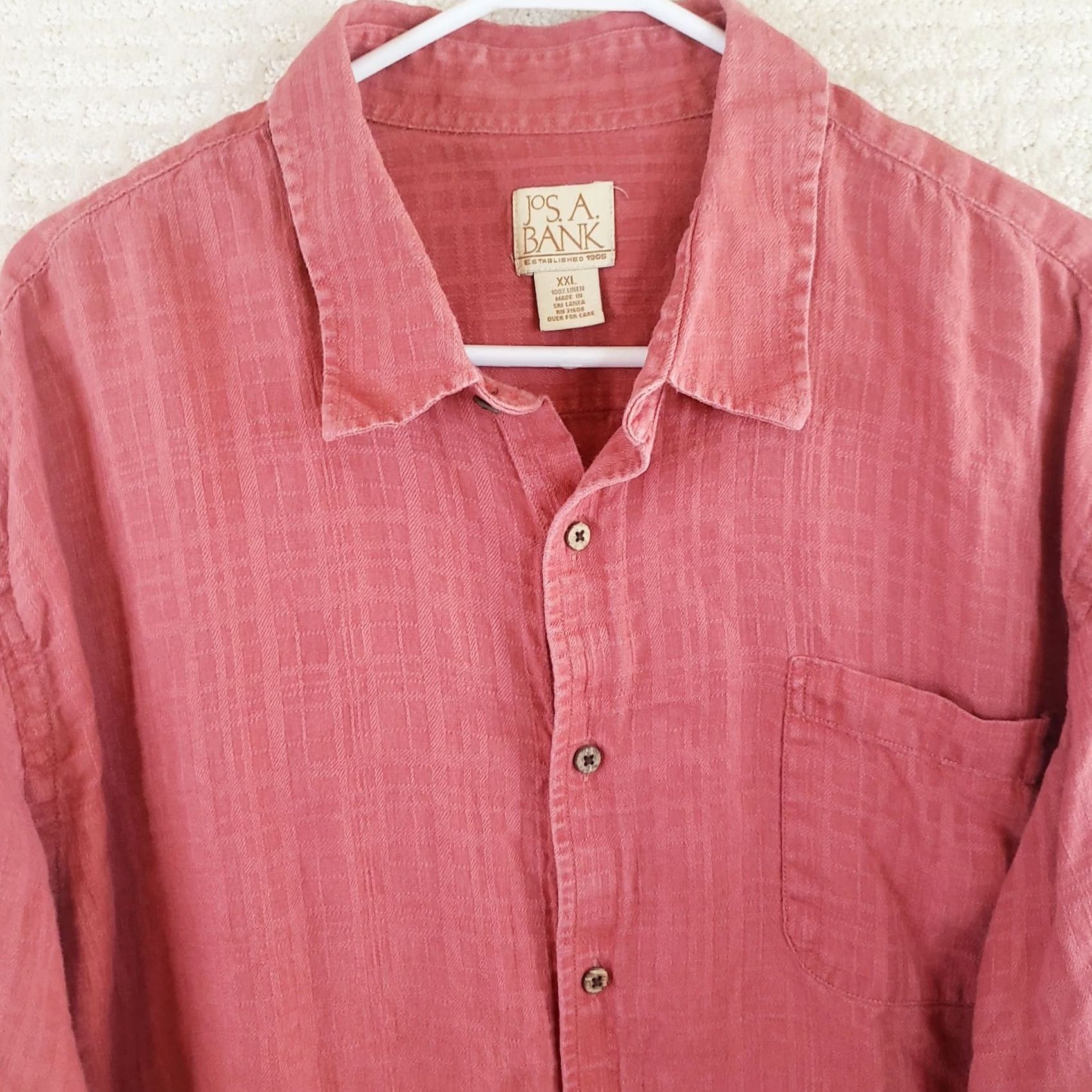 Jos. A. Bank Jos. A. Bank Button-Up 100% Linen Shirt Men’s 2XL Coral Long Sleeves Shirt Mens 2XL Coral Linen Long Sleeve Button-Up Shirt Beach Classic Size US XXL / EU 58 / 5 - 3 Thumbnail