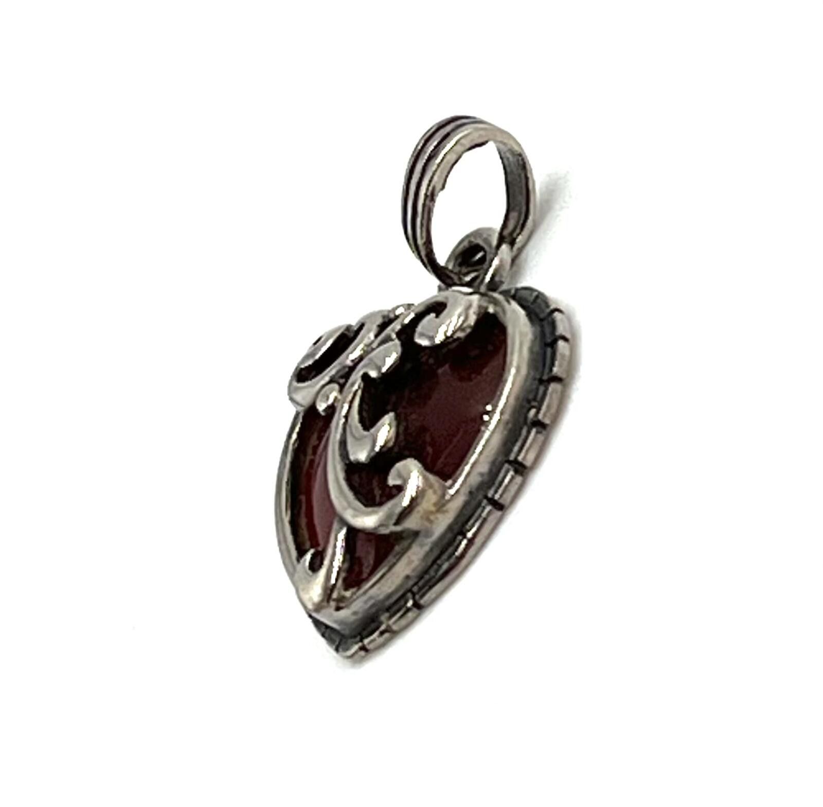 Other Sterling Silver Carnelian Heart Filigree Heart Pendant Size ONE SIZE - 4 Thumbnail