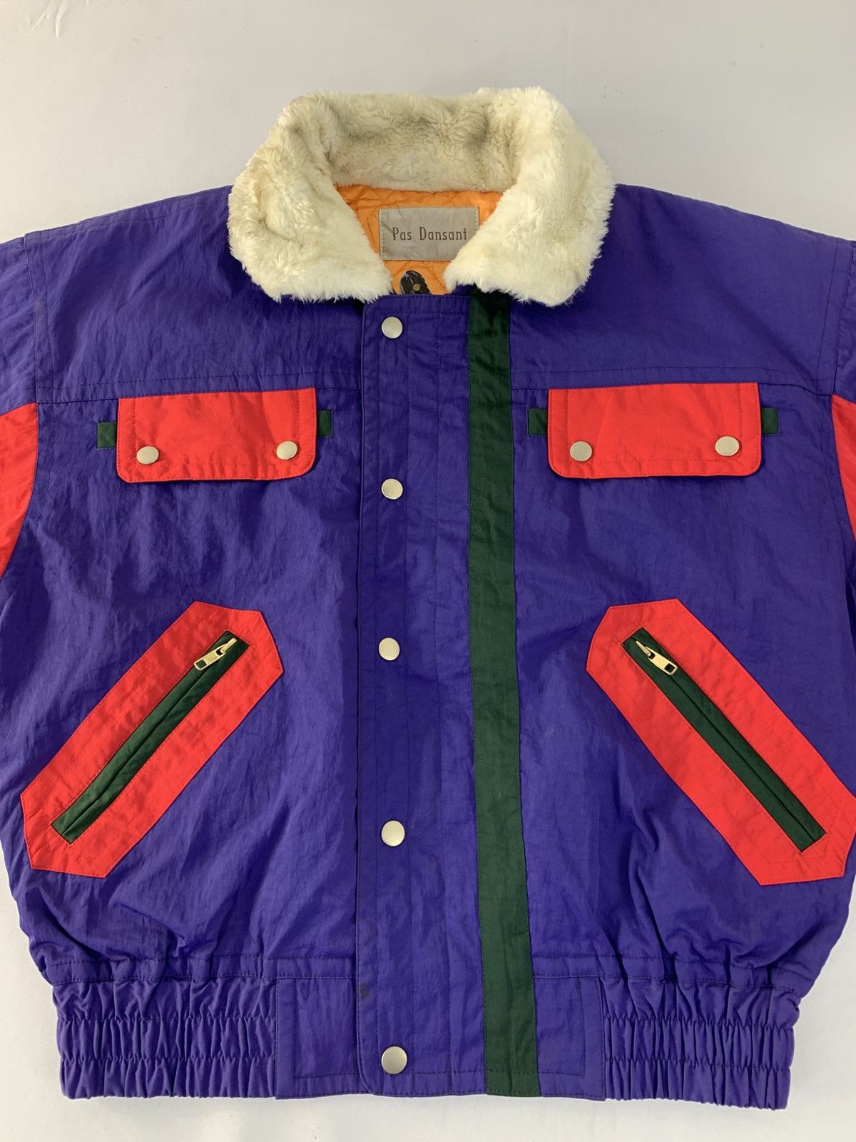 Japanese Brand 90s Pas Dansant Shearling Padded Full Zip Multicolour Design Size US L / EU 52-54 / 3 - 2 Thumbnail