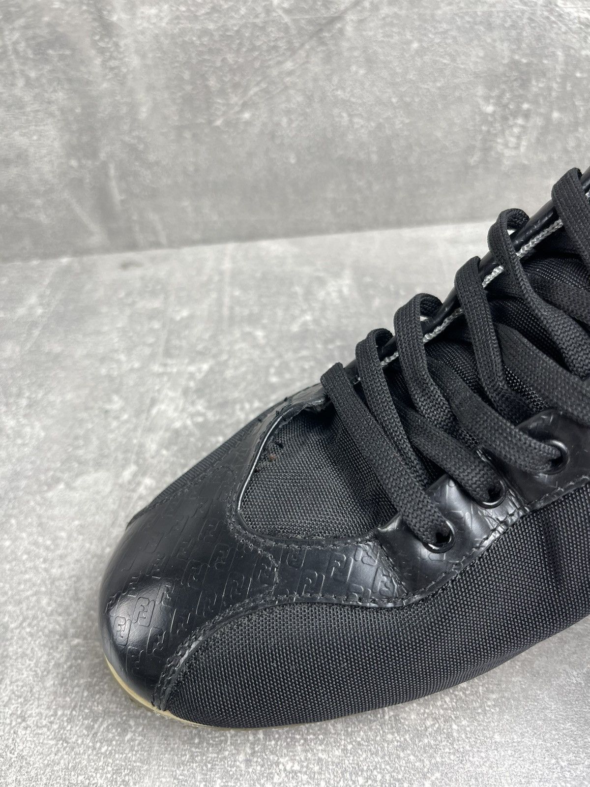 Fendi Fendi Vintage 90s Zucca Nylon Leather Black Low Top Sneakers Size US 11 / EU 44 - 10 Thumbnail
