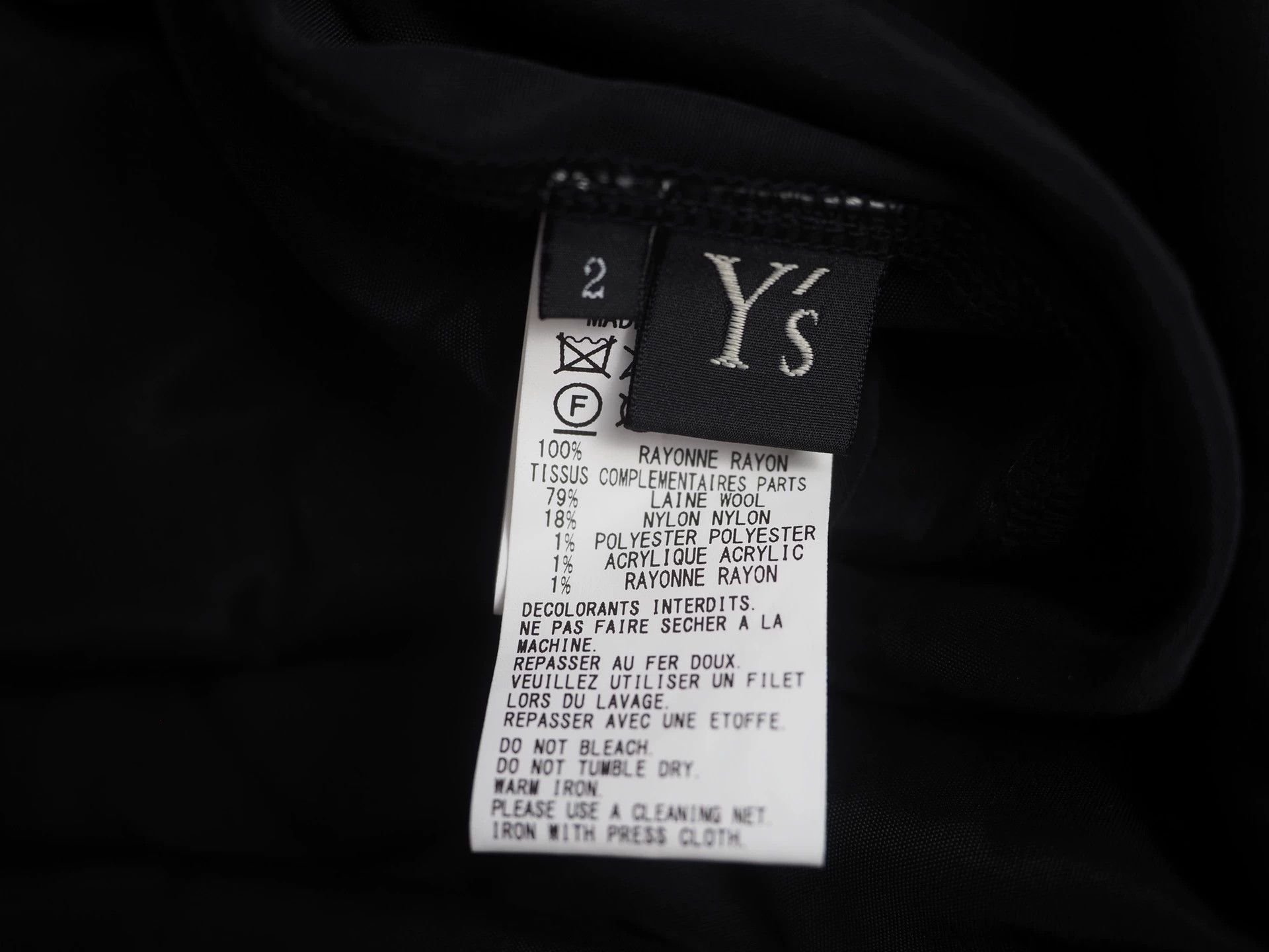 Y's Y'S Black Wool and Silk Paneled Long Sleeve Top Size M / US 6-8 / IT 42-44 - 6 Thumbnail
