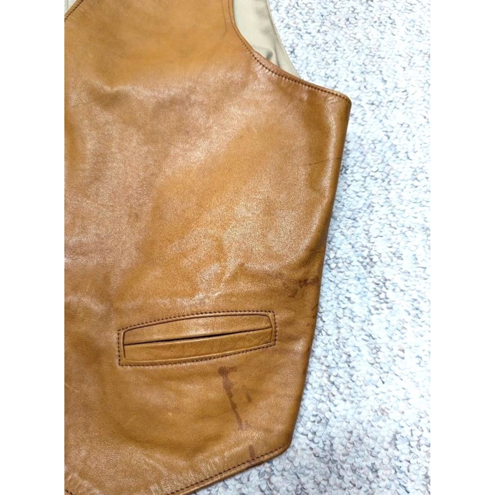 Vintage vintage Western vest Leather Cowboy Cowhide 42-44 M Size US M / EU 48-50 / 2 - 3 Thumbnail