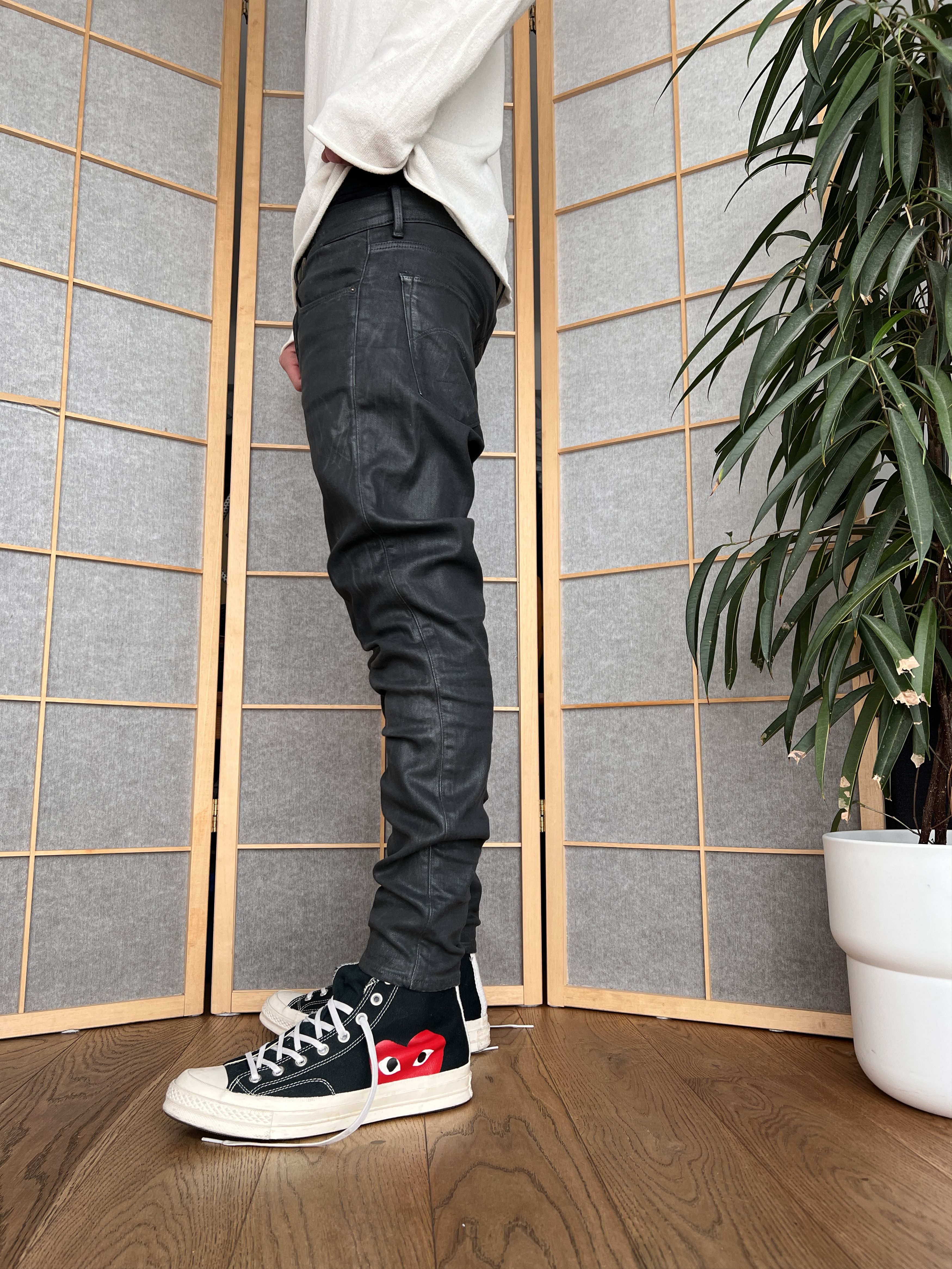 G-Star Sick G Star RAW 3301 faux leather pants waxed stretch skinny Size US 30 / EU 46 - 13 Thumbnail