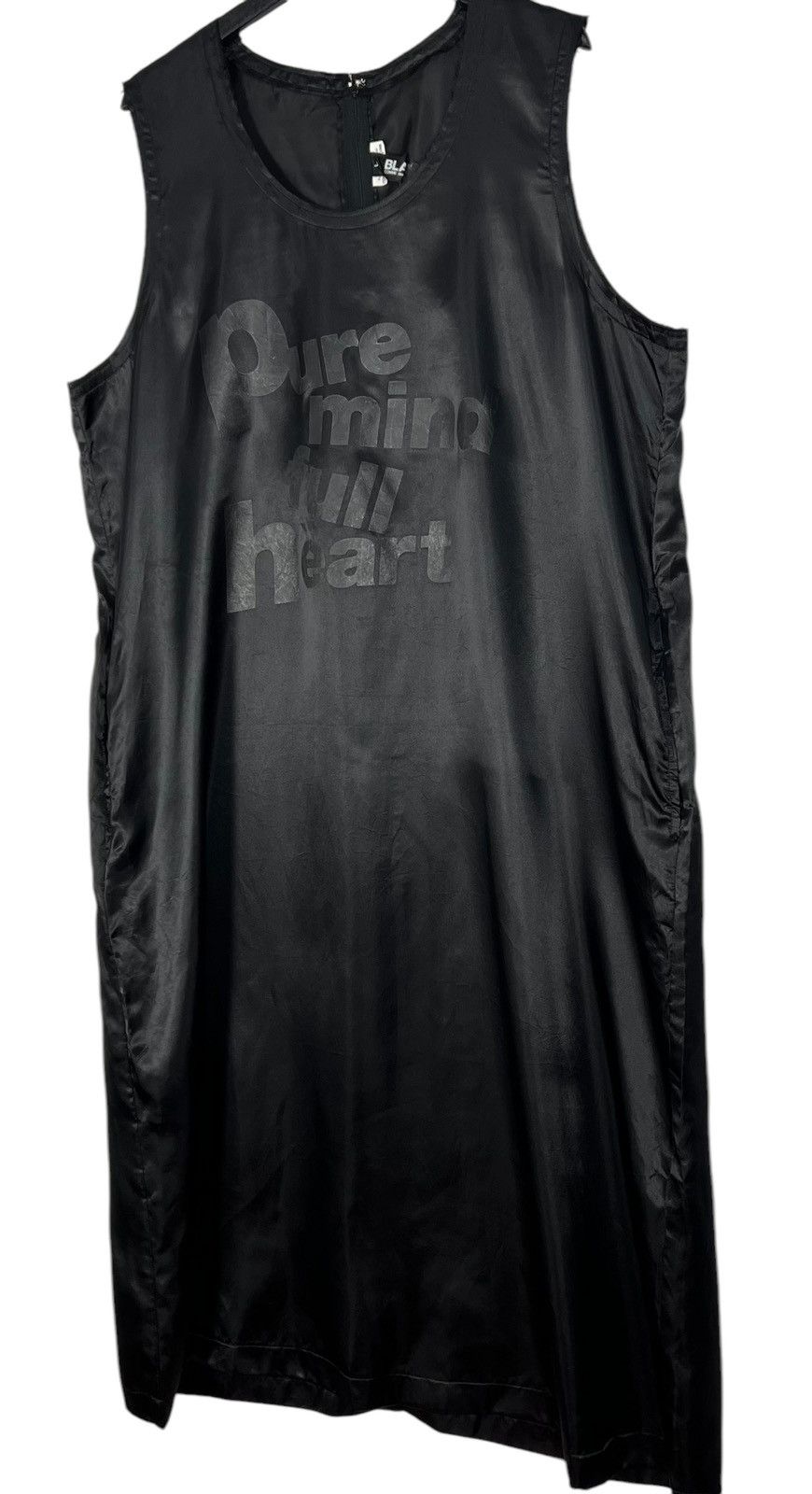 Comme des Garcons COMME DES GARCONS 'Pure Mind Full Heart' Black Midi Dress Size L / US 10 / IT 46 - 4 Thumbnail