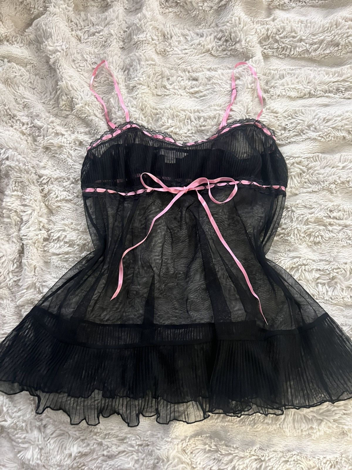 Victorias Secret VictoriaS Secret Black Sheer Babydoll Top Small, Women's