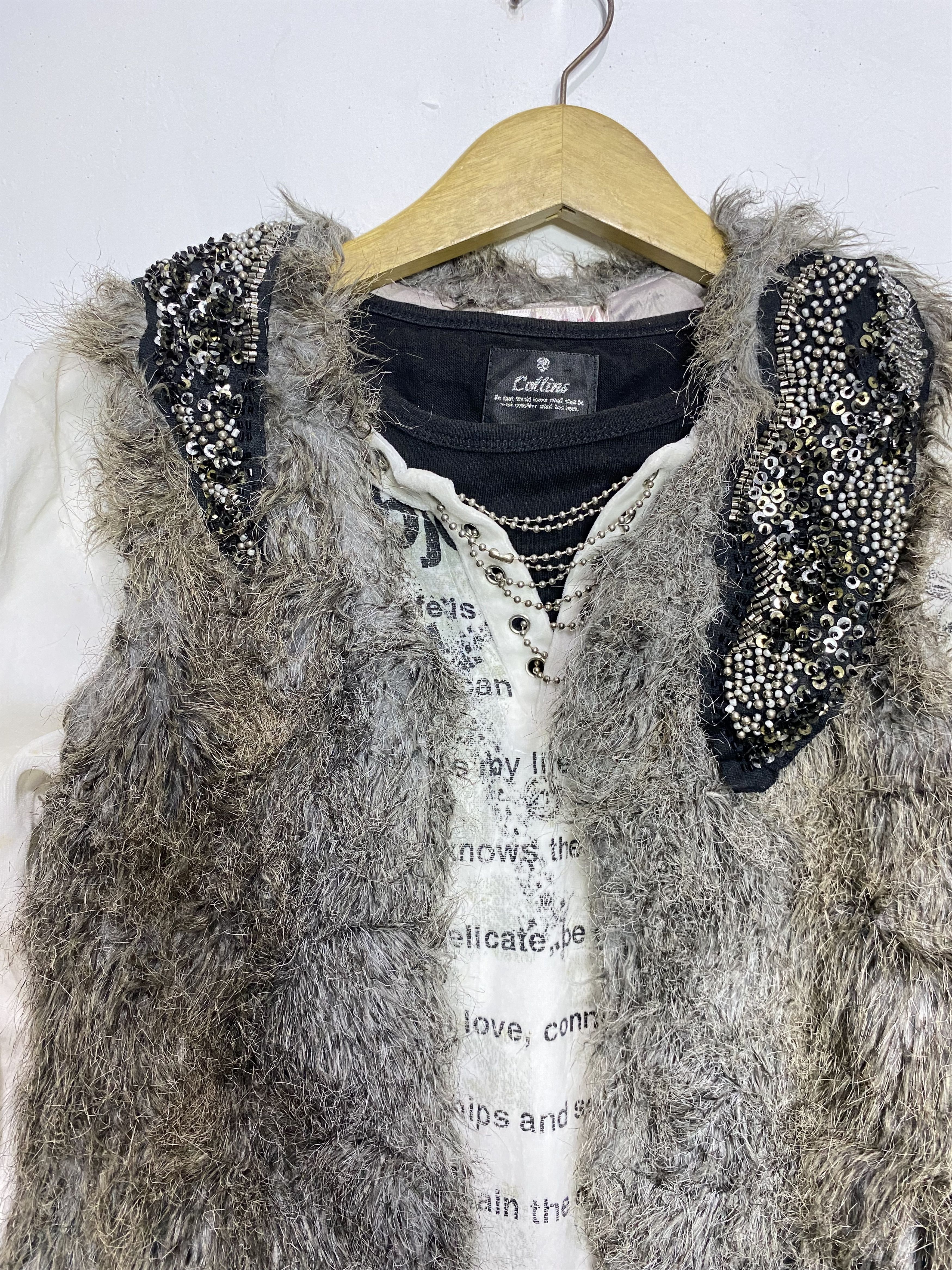 Le Grande Bleu (L.G.B.) Bundling item Faux fur vest vintage ifsixwasnine style Size US S / EU 44-46 / 1 - 2 Thumbnail