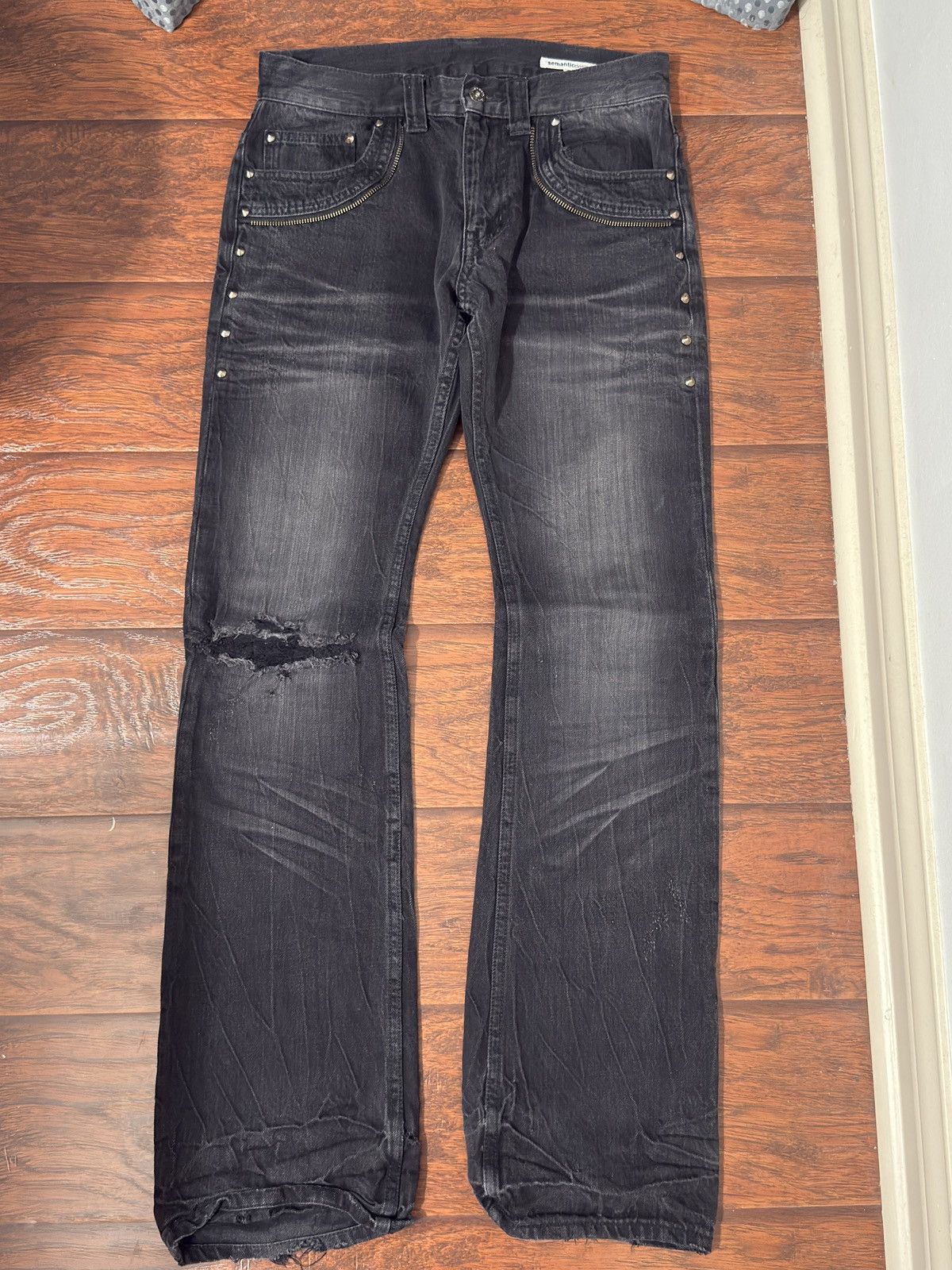 Japanese Brand Semanticdesign Black Flared Denim Size US 30 / EU 46 - 1 Thumbnail