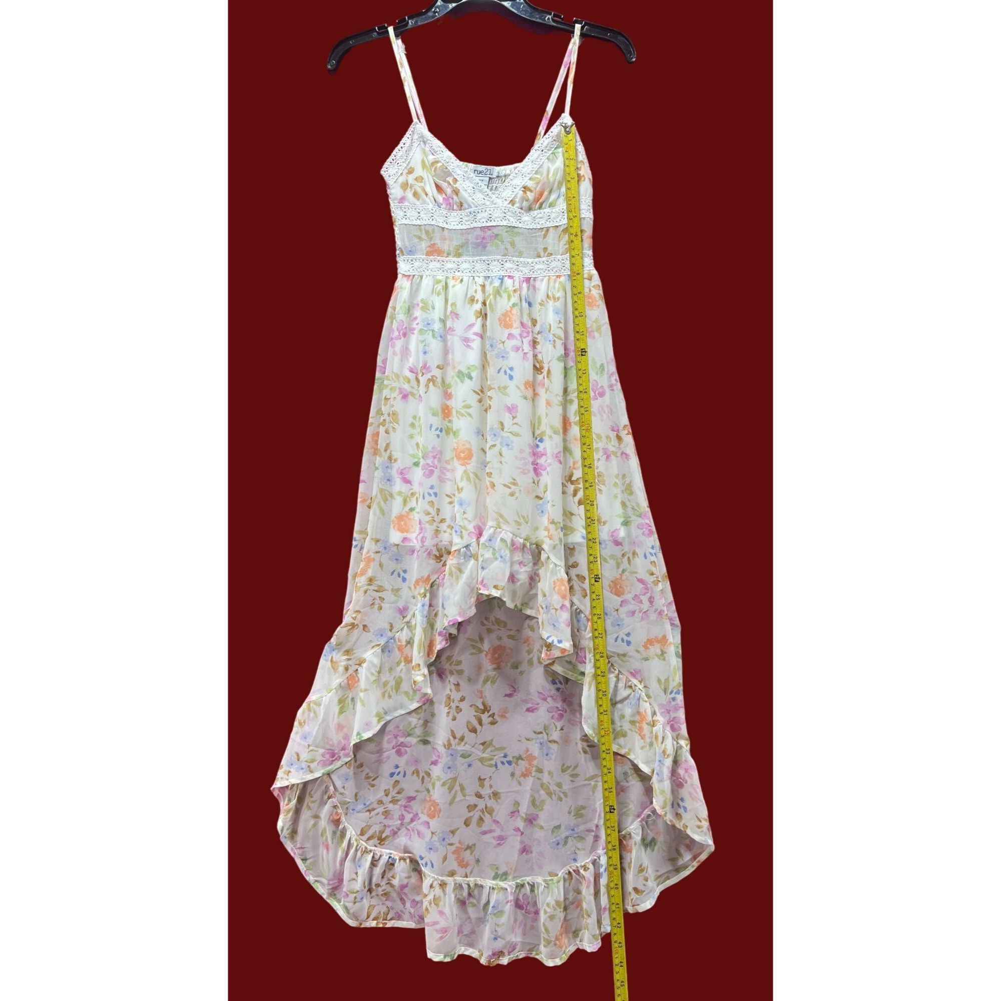 rue21 Rue 21 - Women's Summer Sleeveless High Low Hem Ruffle Flora Size XXS / US 00 / IT 34 - 6 Thumbnail
