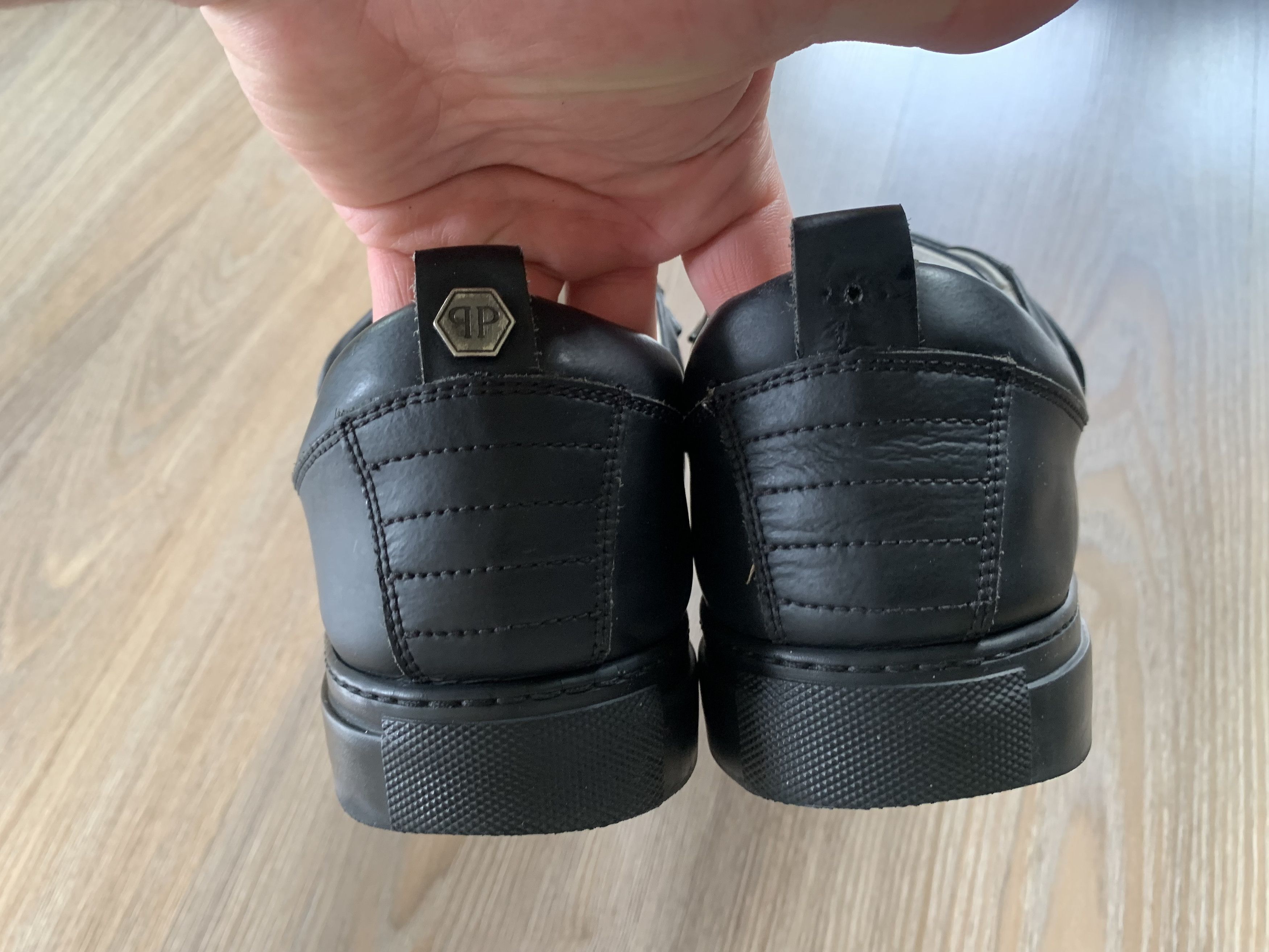 Philipp Plein Philipp Plein Mens Black Leather Low Top Sneakers Size US 11 / EU 44 - 8 Thumbnail