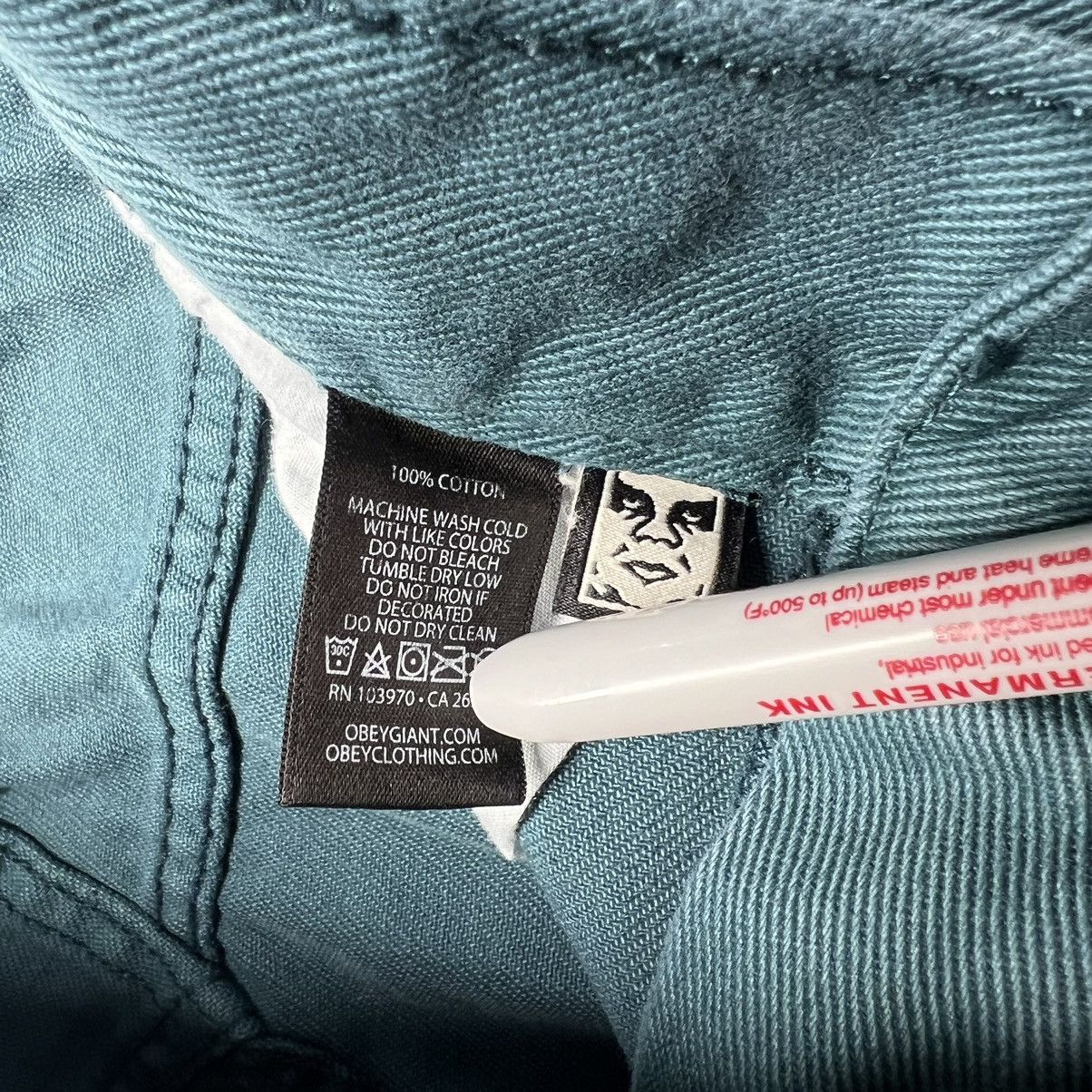 Obey Obey Jeans Teal Straight Cropped Denim Pants Blue Propaganda Size US 30 / EU 46 - 8 Thumbnail
