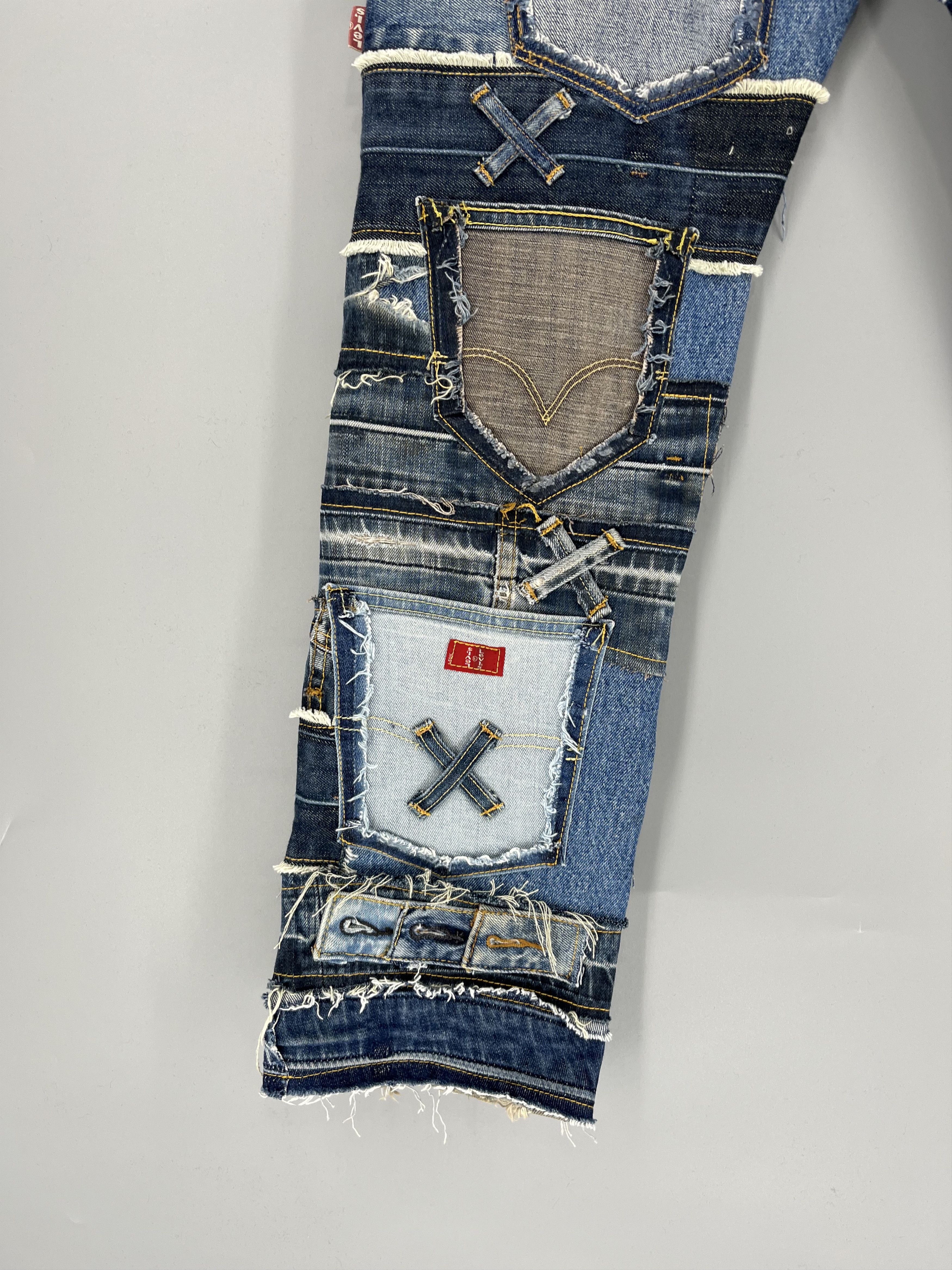 Other 90s Levi’s 501 Patchwork Multipocket Denim Custom Jeans USA Size US 34 / EU 50 - 14 Thumbnail
