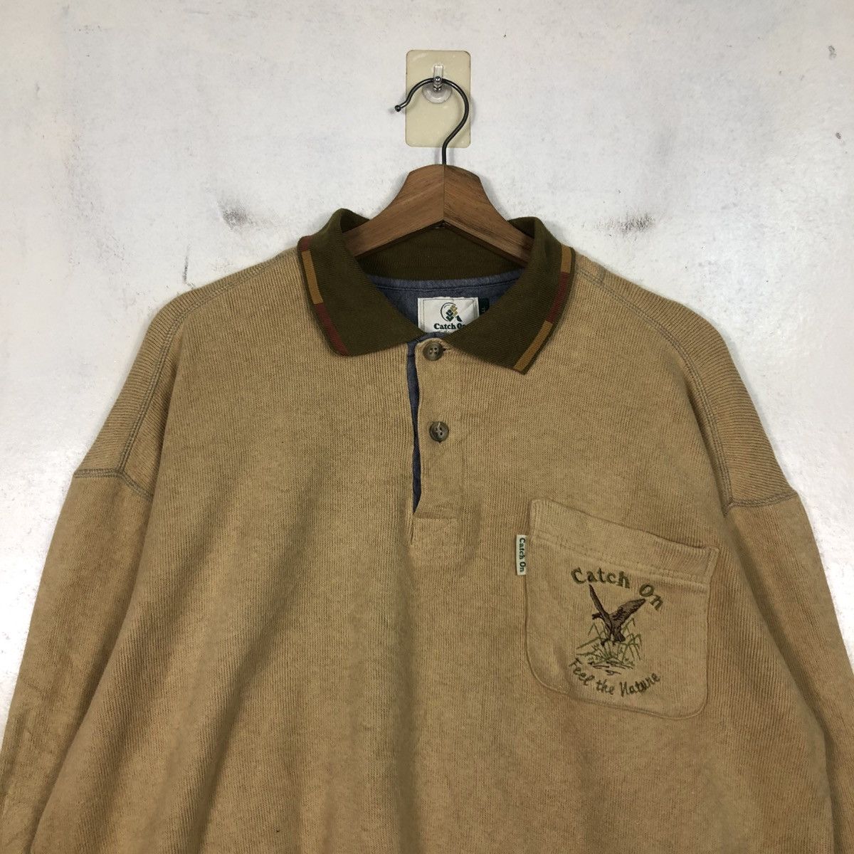 Japanese Brand 📌Vintage Sweatshirt Collar Catch On Single Pocket Size US L / EU 52-54 / 3 - 5 Thumbnail