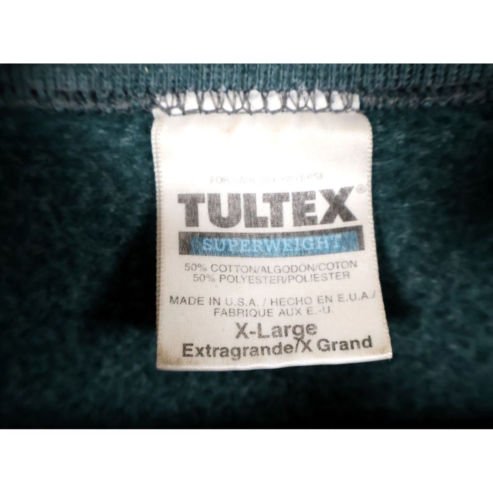 Tultex VINTAGE Tultex Sweatshirt Men XL Green 90s Embroidered Crewneck 50/50 Pullover Produce/Graphic Print/St. Augustine Size US XL / EU 56 / 4 - 3 Thumbnail
