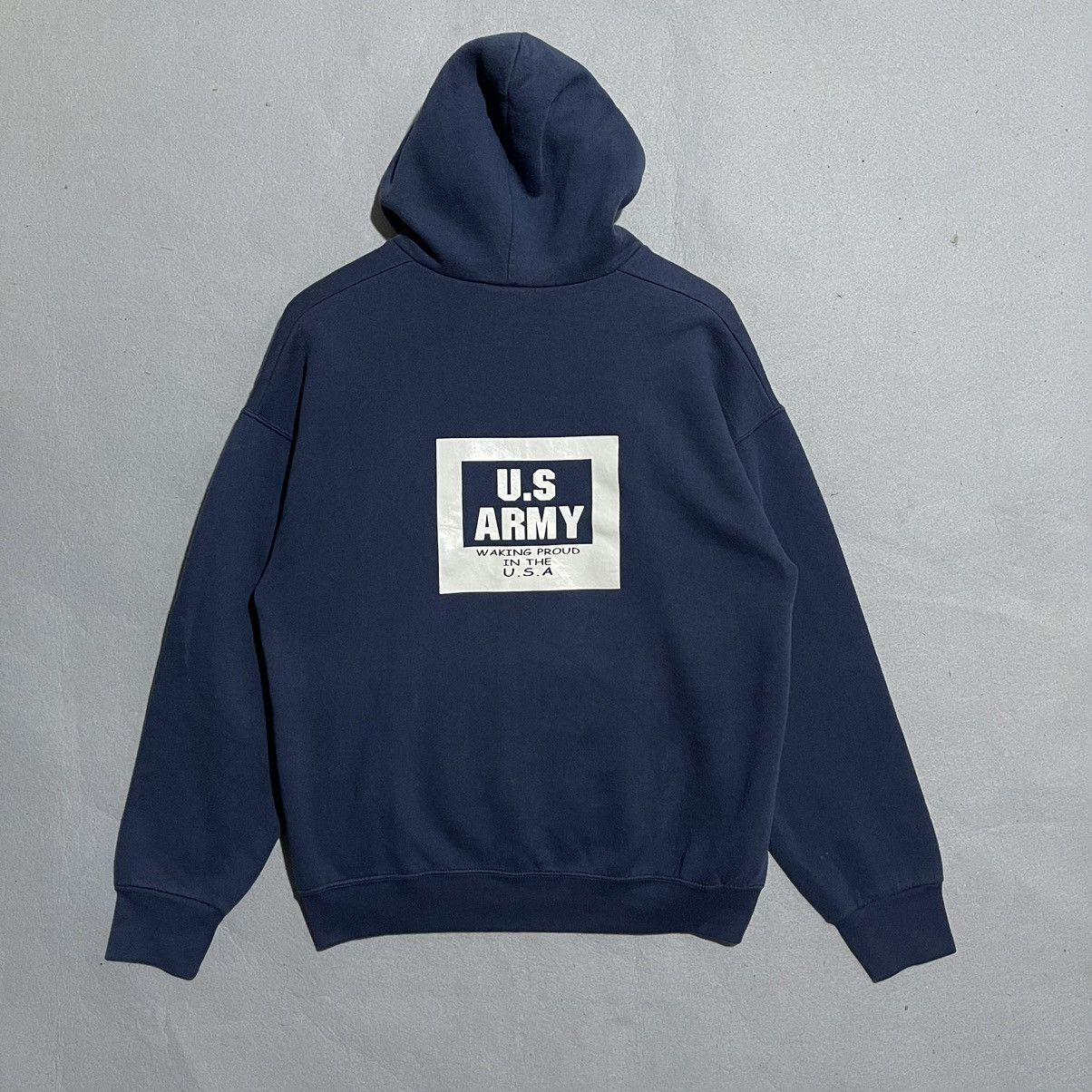 Fruit Of The Loom Vintage 90s Fruit of the Loom BEST U.S Army Hoodie Navy Blue Size US L / EU 52-54 / 3 - 5 Thumbnail