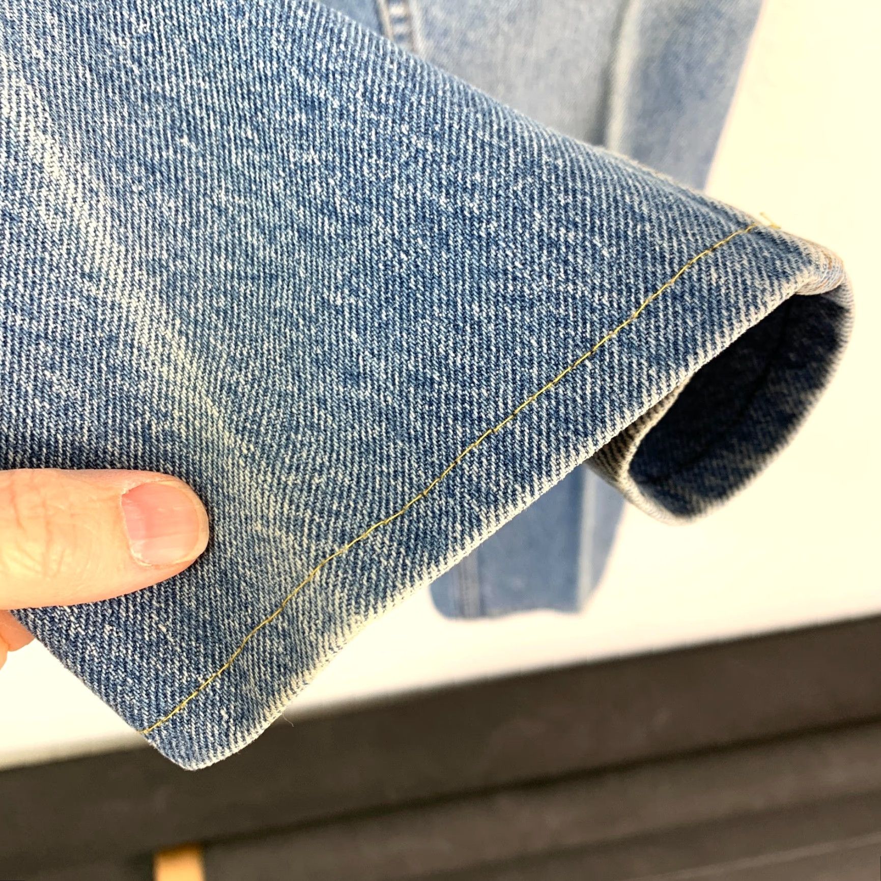 Levi's VINTAGE Levi's Levi Strauss Big E Maroon Tag Altered Jeans 24 x 29.5 Blue 1970s Rockabilly Mens Size 42" / US 20 - 7 Thumbnail