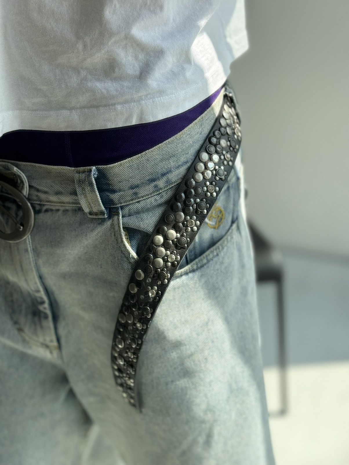 Hysteric Glamour × Japanese Brand Vintage Belts Y2K Rhinestones Punk leather belt Japanese Size ONE SIZE - 7 Thumbnail