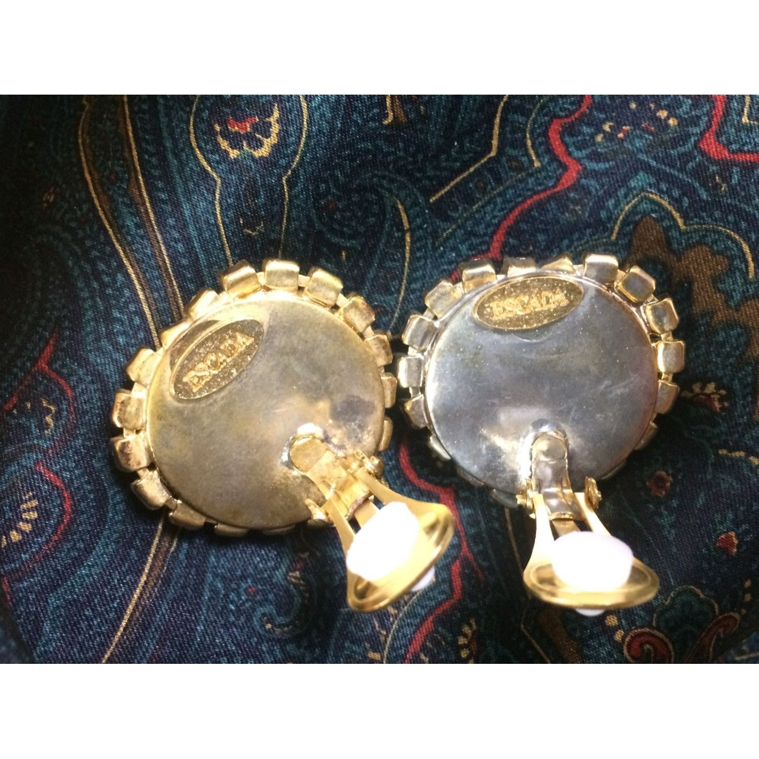 Escada Vintage ESCADA faux pearl heart earrings with crystals Size ONE SIZE - 7 Thumbnail