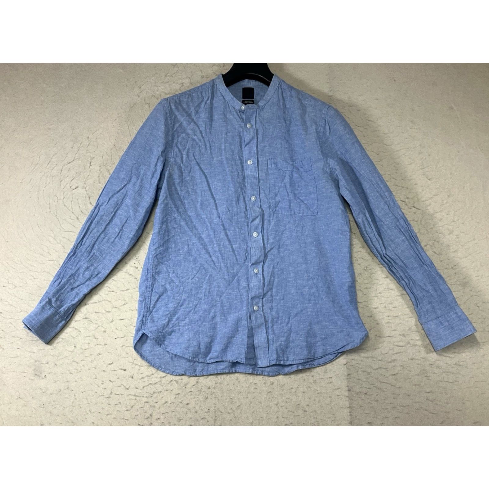 H&M H&M Shirt Mens Linen Blend Button Up Casual Size Medium Blue Coastal Beachy Shirt Size US M / EU 48-50 / 2 - 2 Thumbnail