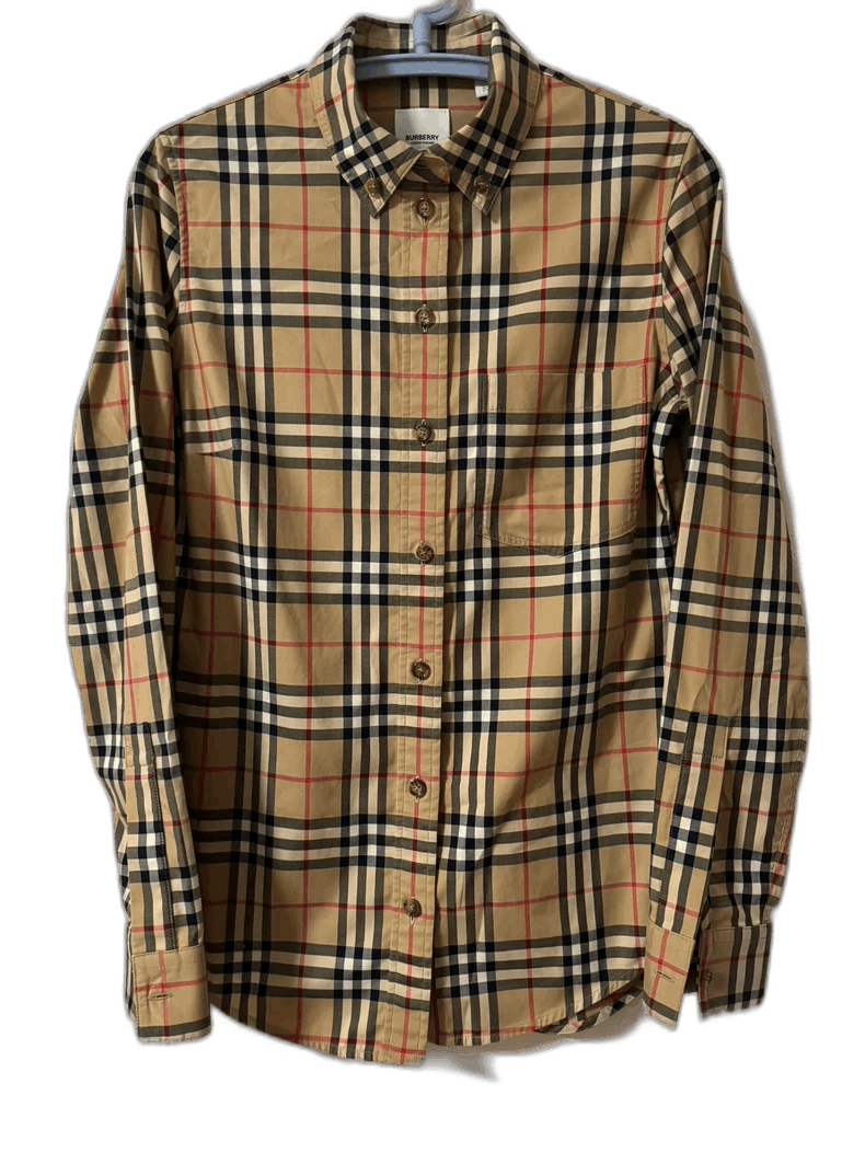 Burberry Burberry Checked Long Sleeve Shirt Size UK4-yf Size US XS / EU 42 / 0 - 1 Thumbnail