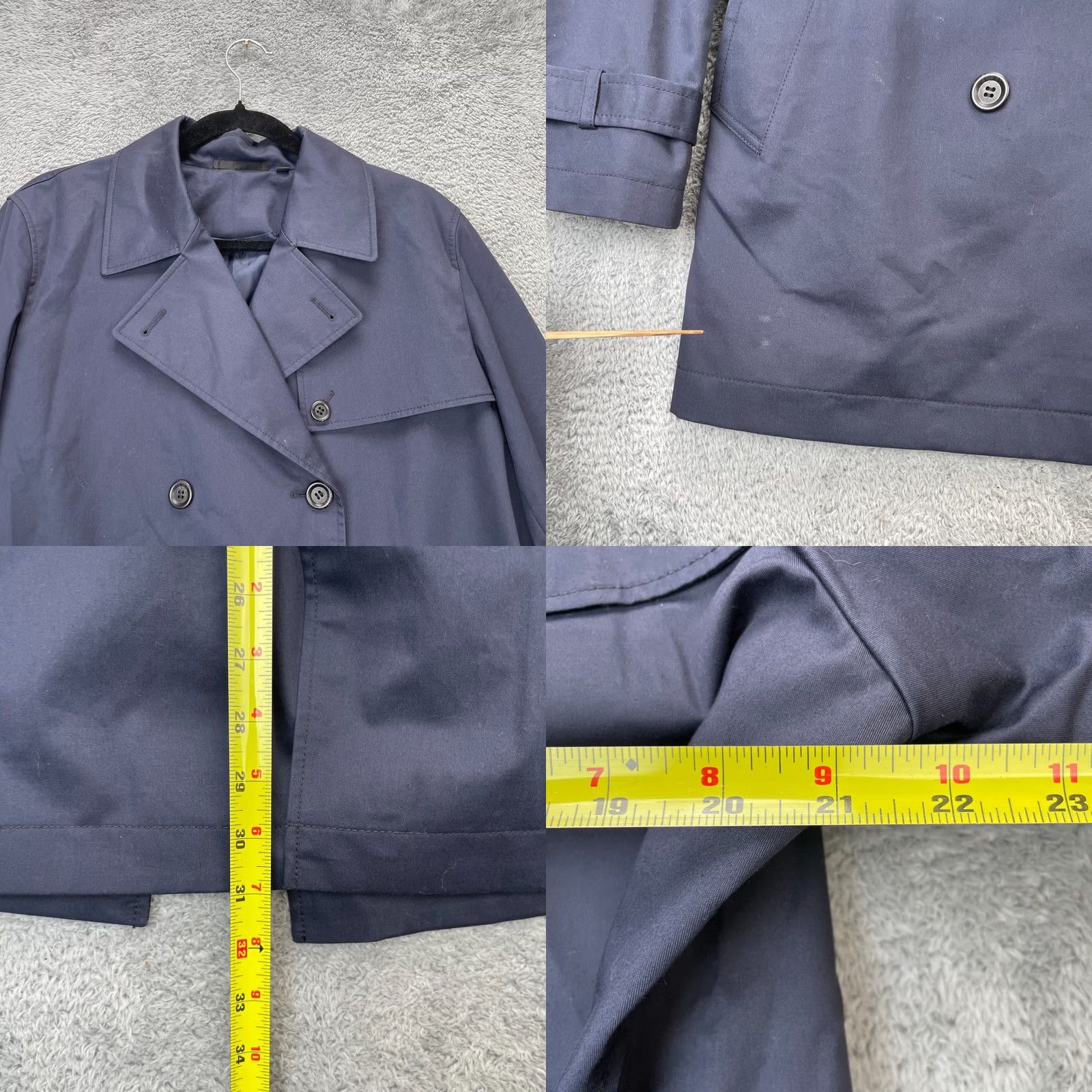 Uniqlo VINTAGE Uniqlo Jacket Womens Extra Large Blue Trench Coat Double Breasted Belted Waist Size XL / US 12-14 / IT 48-50 - 8 Thumbnail
