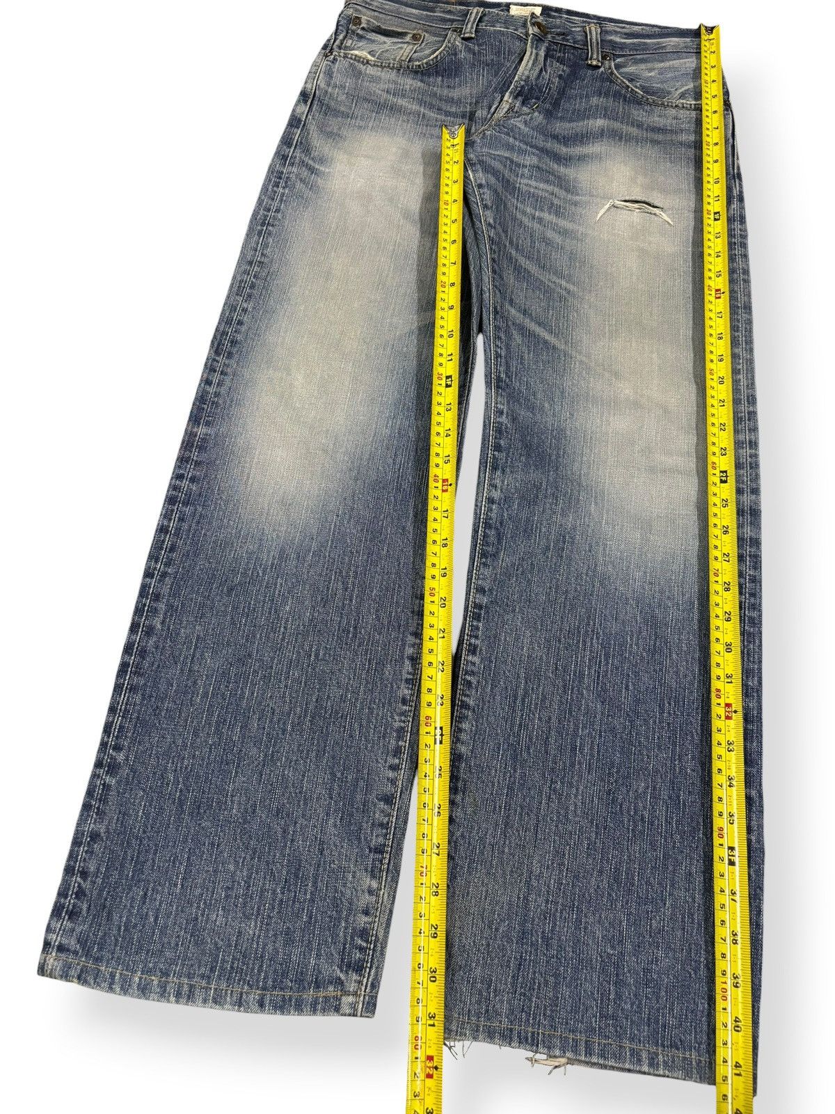 Edwin Vintage Edwin 505ZX Selvedge Blue Wash Distressed Jeans Size US 34 / EU 50 - 15 Thumbnail