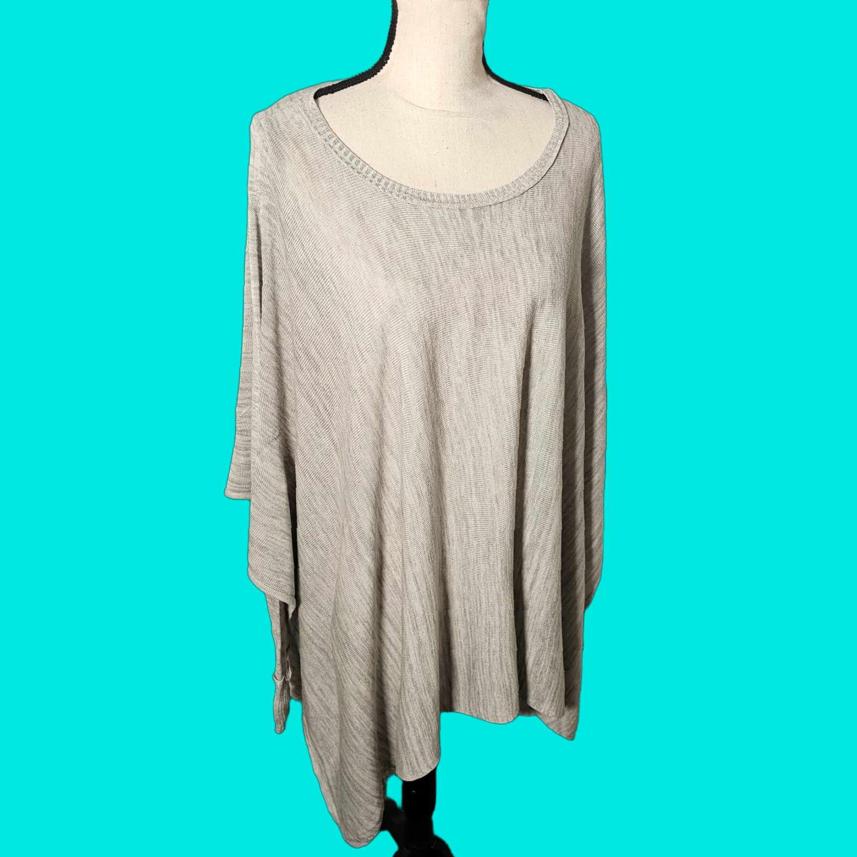 Converse Converse One Star Womens Pullover Sweater Long Sleeve Gray Acrylic XL Slim Asymmetric Scoop Neck Stars Pattern Knit Size XL / US 12-14 / IT 48-50 - 1 Thumbnail