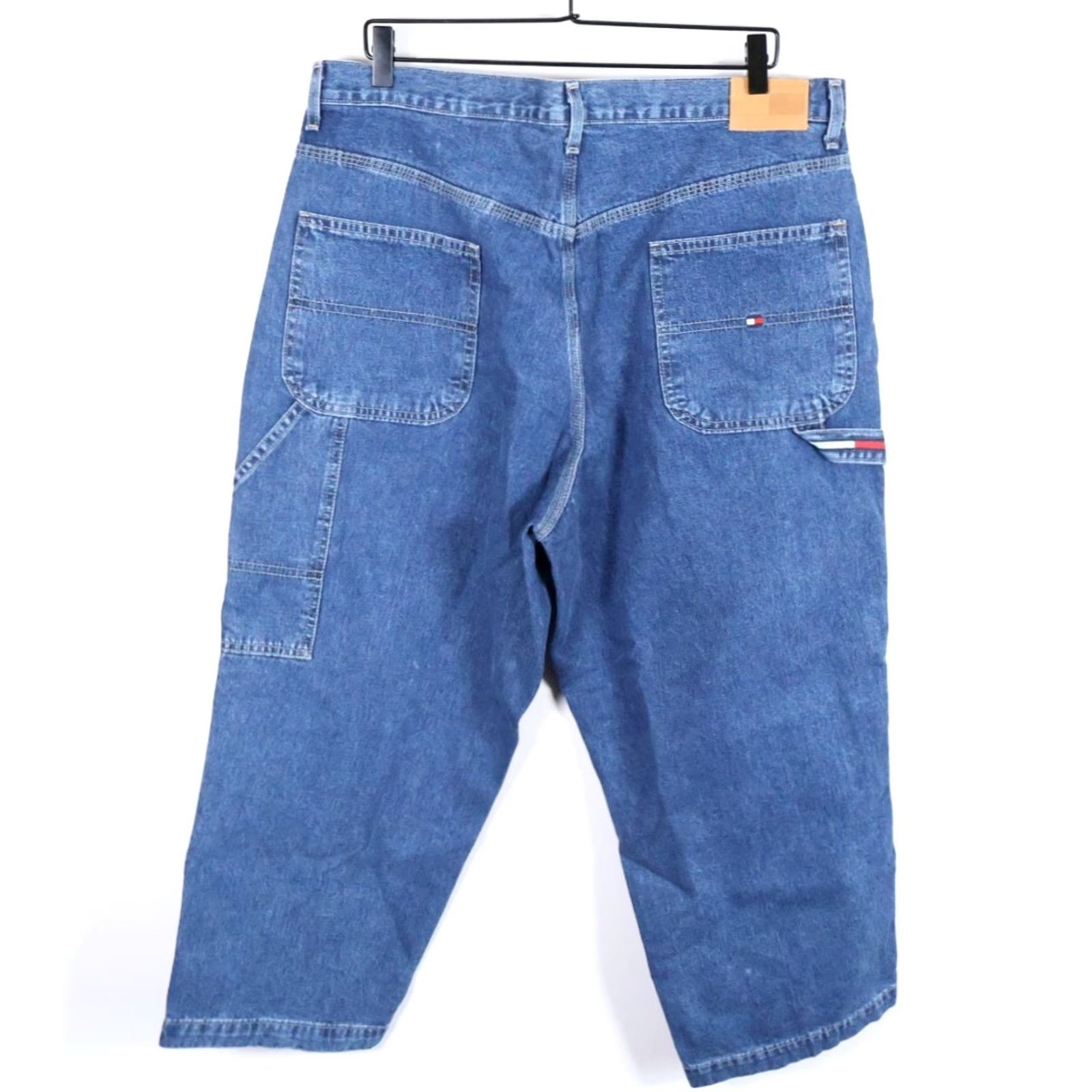 Tommy Hilfiger VINTAGE Tommy Hilfiger Jeans Baggy Denim 2002 Women's 18 Plus 38 x 26 Wide-Leg Carpenter Blue Denim 5-Pocket Mens/Womens Size 26" / US 2 / IT 38 - 2 Thumbnail