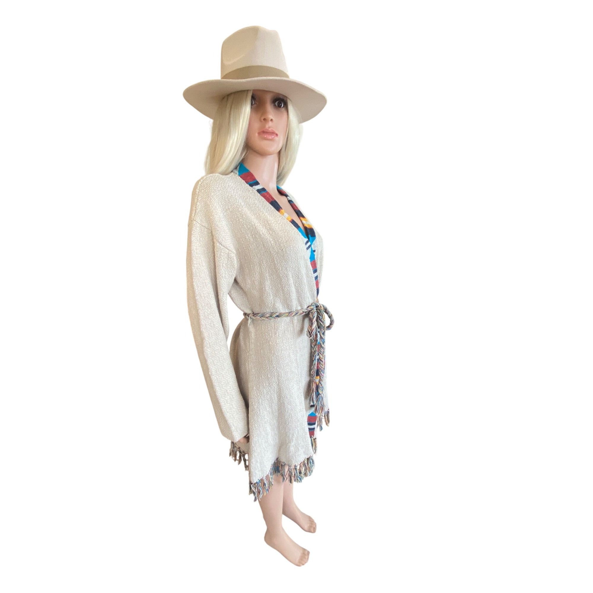 Faherty New $298 Faherty Crow Stripes Tassel Organic Cotton Duster C Size S / US 4 / IT 40 - 13 Thumbnail
