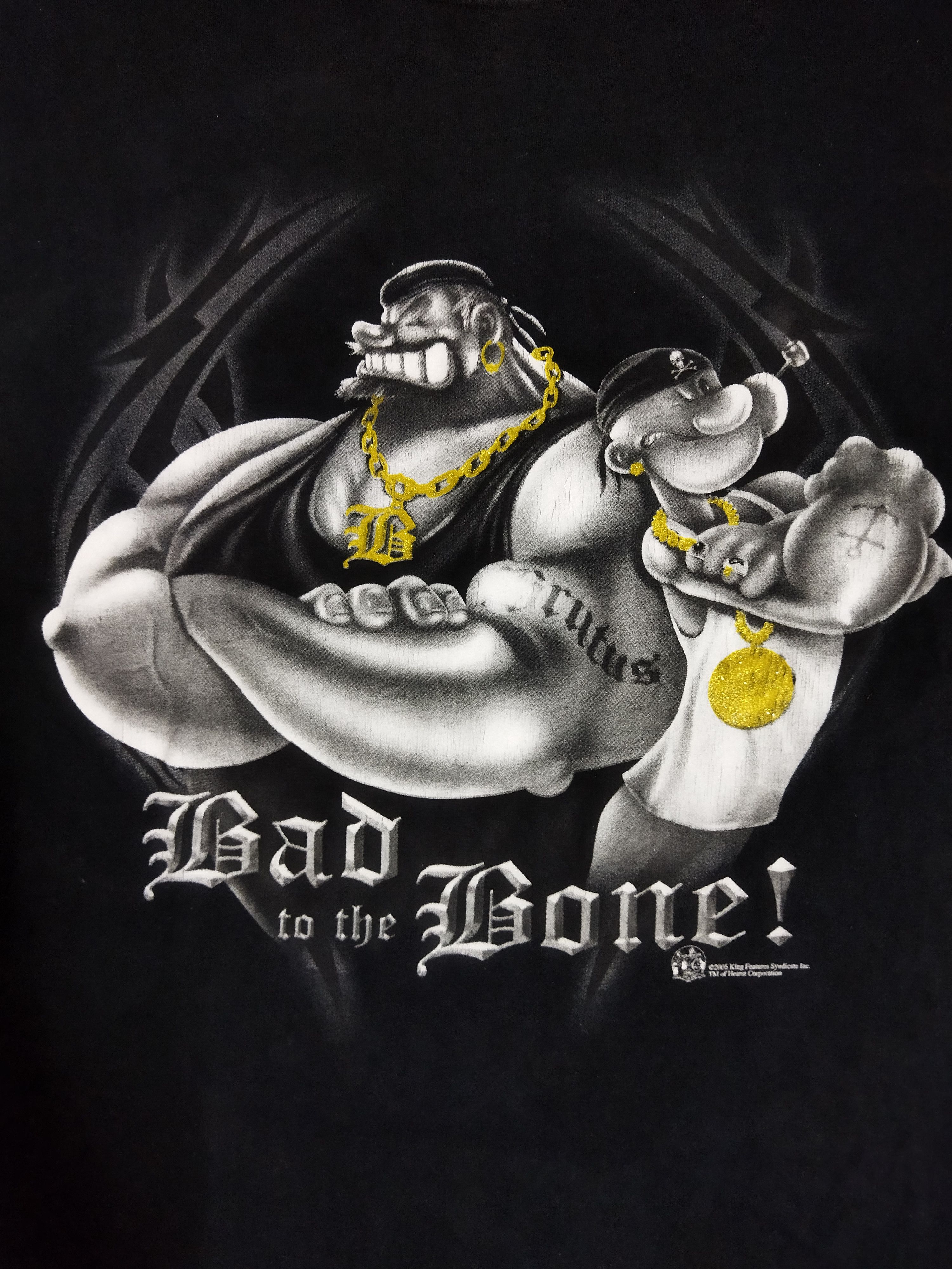 Vintage Vintage Y2K Popeye Bad To The Bone Tee Size US L / EU 52-54 / 3 - 2 Thumbnail