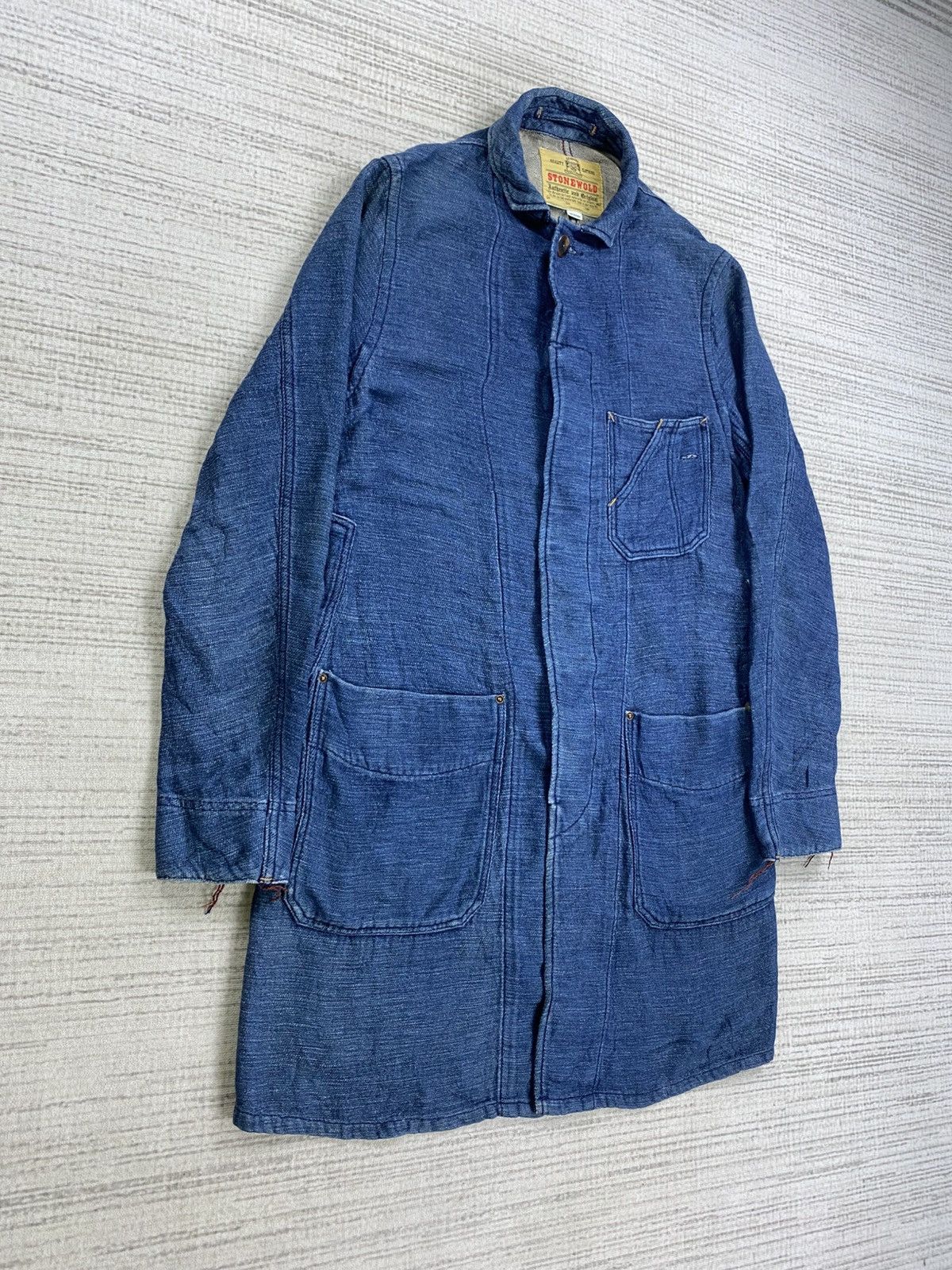 Indigo × Japanese Brand Vintage Stonewold Indigo Long Denim Jacket Size US M / EU 48-50 / 2 - 3 Thumbnail