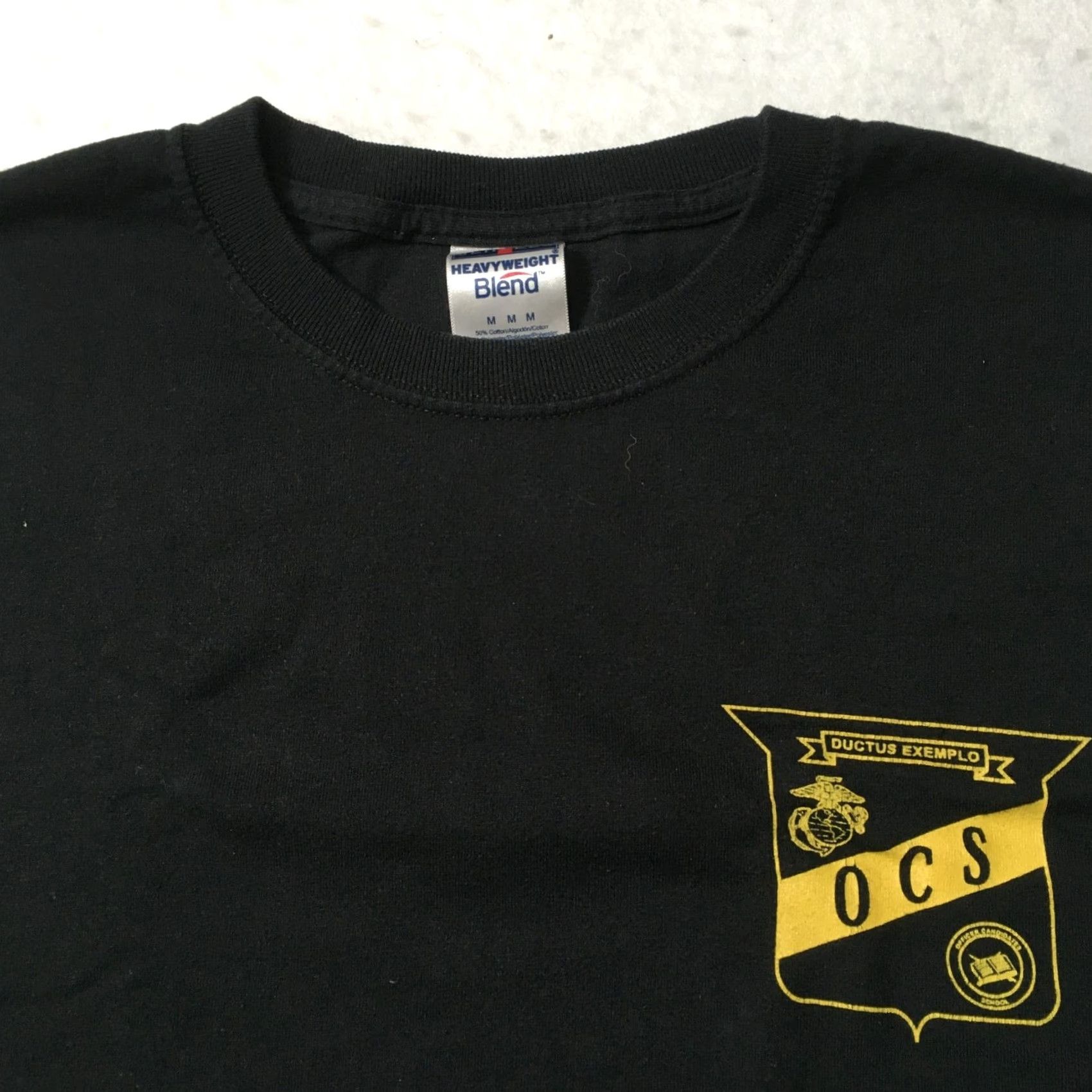Jerzees VINTAGE JERZEES Black T-Shirt Mens Medium Crew Neck Long Sleeve 100 Cotton Blend OC SSG Marines Officer Candidate School OCS Hooah Size US M / EU 48-50 / 2 - 5 Thumbnail
