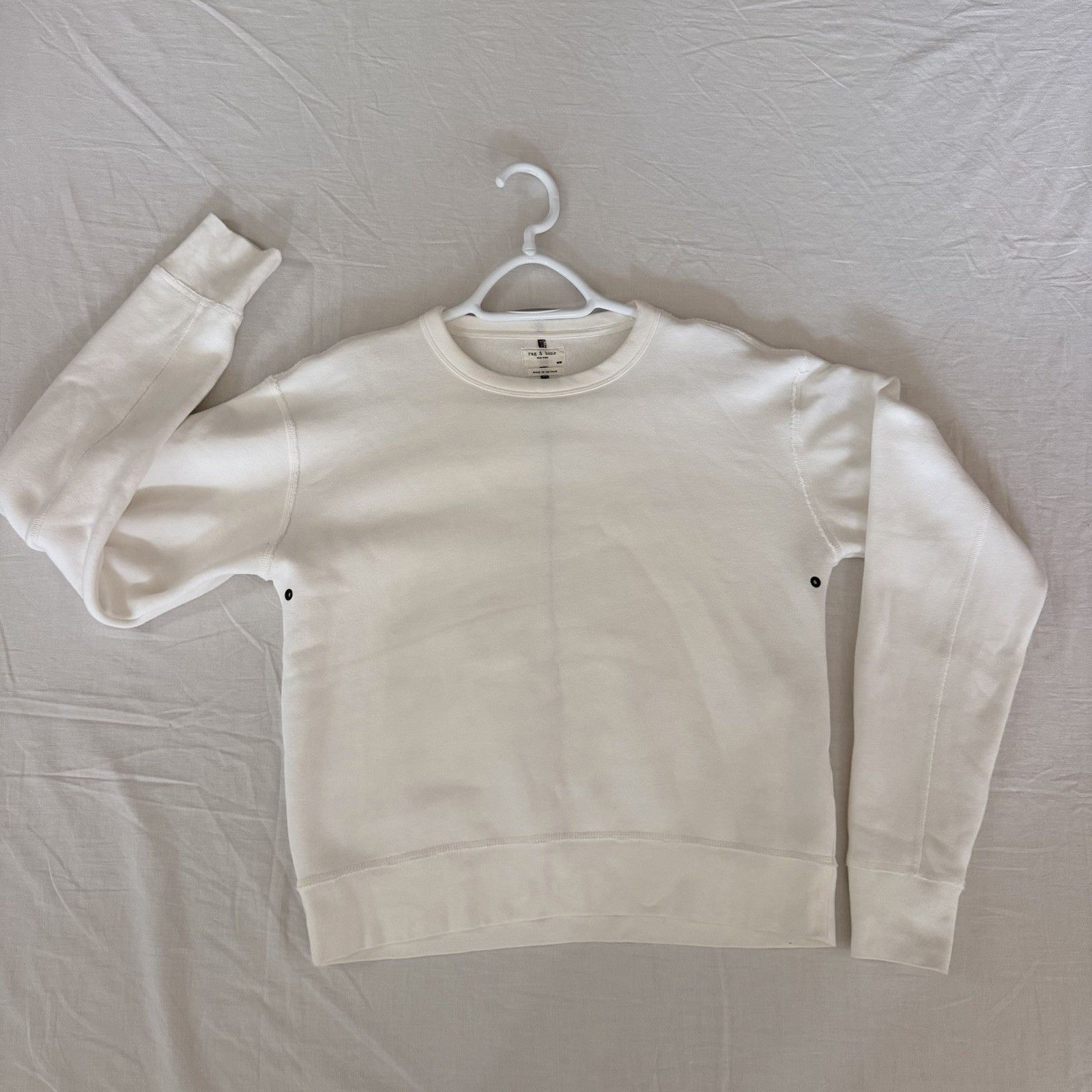 Rag & Bone Rag & Bone Sweatshirt Womens M White Fleece Lined Crewneck Size M / US 6-8 / IT 42-44 - 7 Thumbnail
