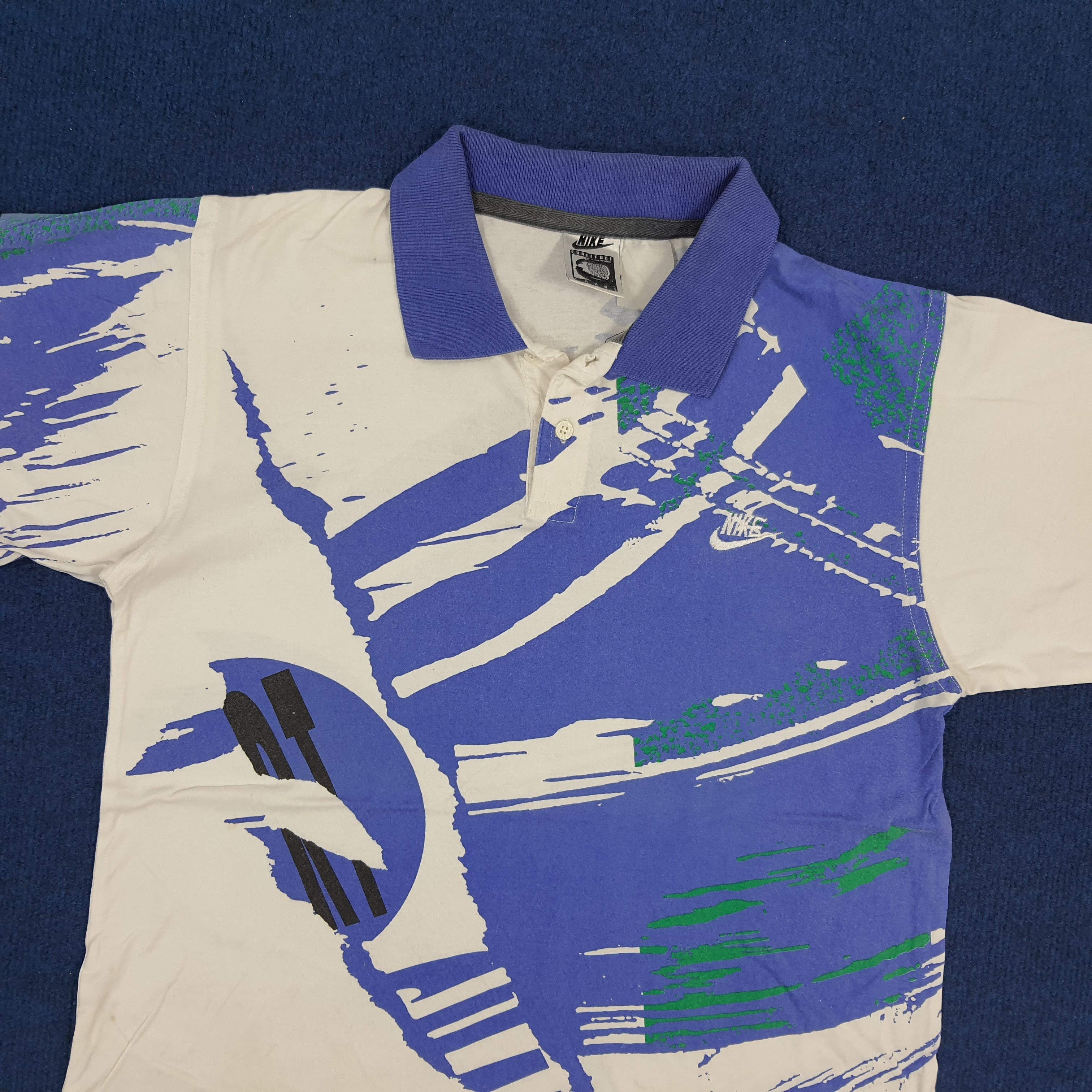 Nike × Vintage Vintage Nike Challenge Court Tennis Sports Polo Shirt Size US M / EU 48-50 / 2 - 2 Thumbnail