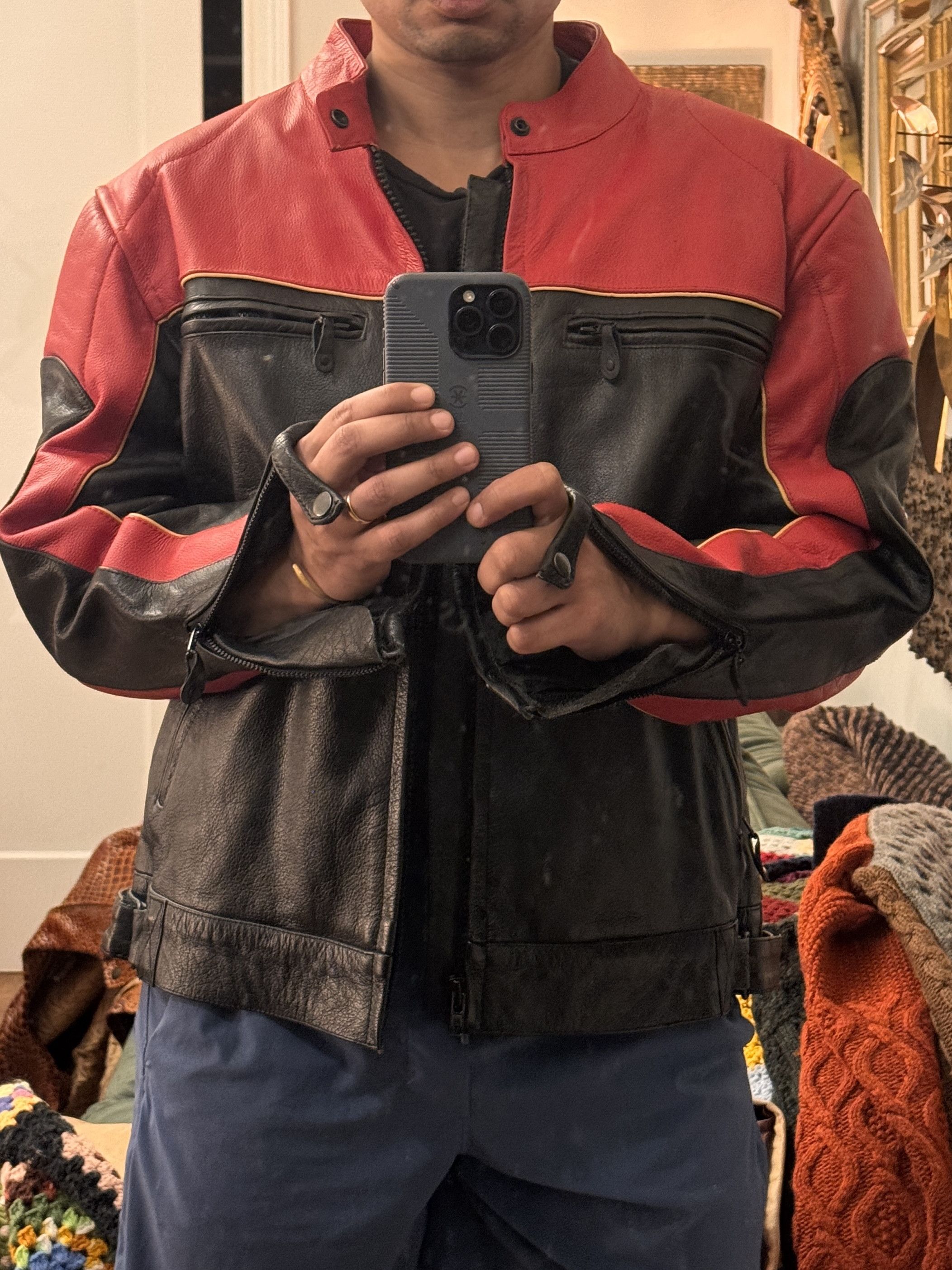 Xelement Like-New Xelement Leather Motorcycle Jacket – Fits Like L/XL Size US XL / EU 56 / 4 - 4 Thumbnail