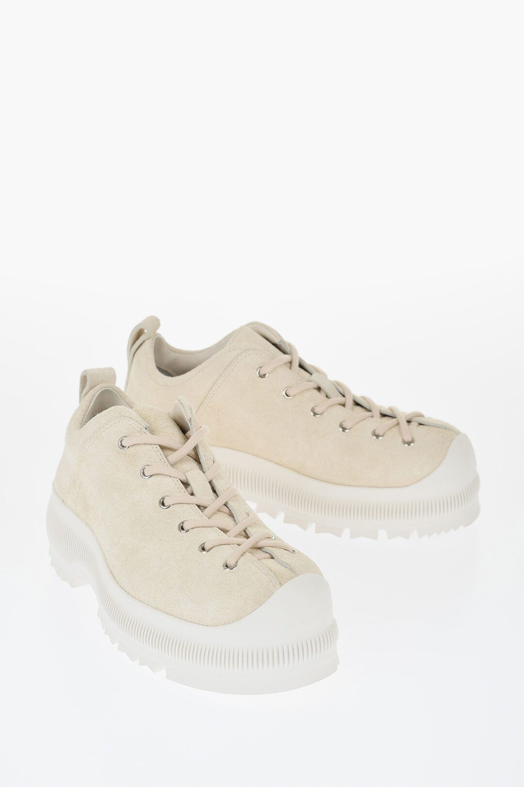 Jil Sander og1mm0625 Suede Lace-up Sneakers in Light Beige Size US 7 / EU 40 - 2 Thumbnail