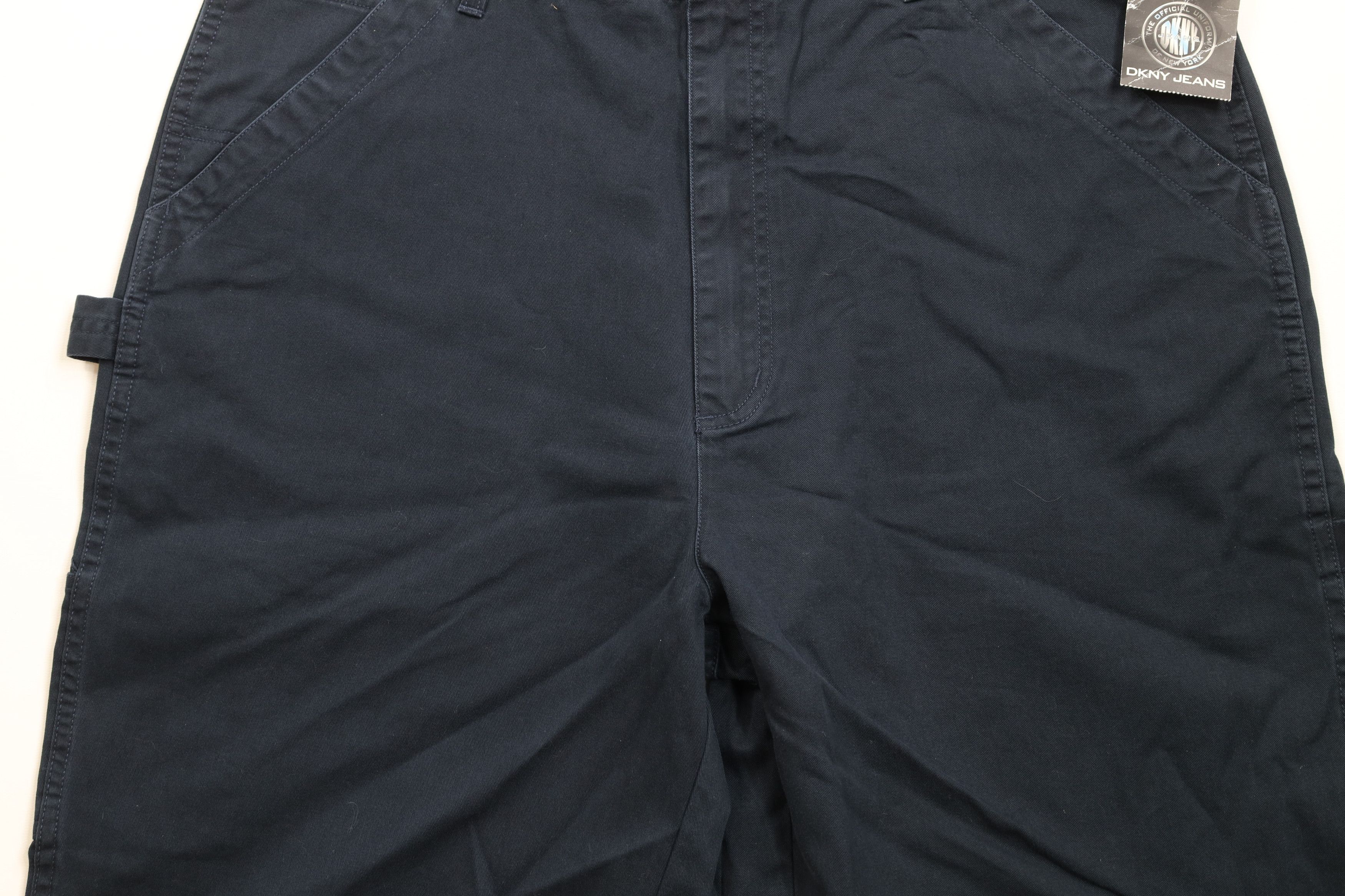 Deadstock Vintage 90s DKNY Baggy Dungaree Chino Shorts Blue
