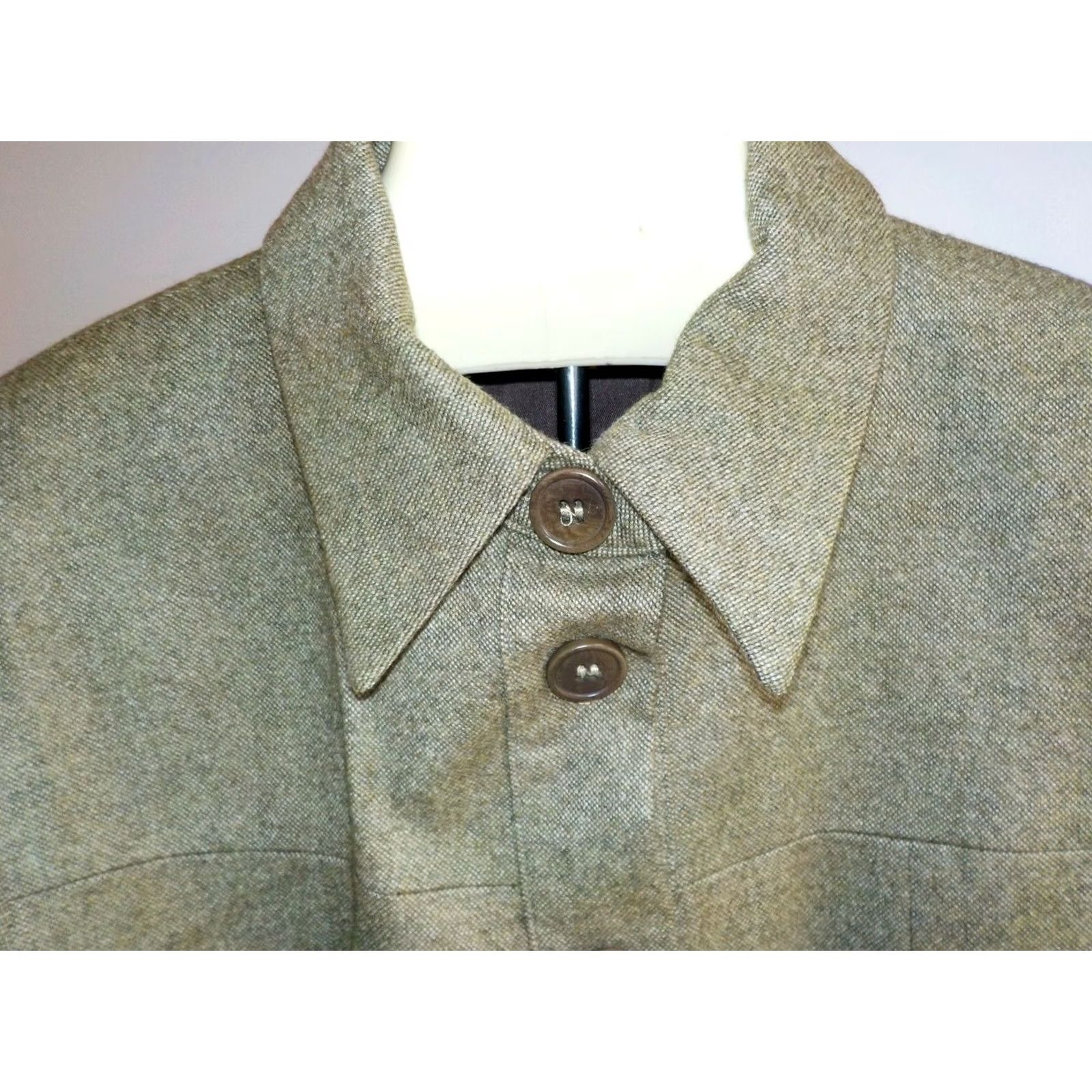 CO Co-Op Skirt Suit Women Size 4 Wool Greenish Brown Leather Like Cuff 2-Piece Set Jacket AP-AP 18" Blazer Pencil Skirt Barneys Made in Italy Size 27" / US 4 / IT 40 - 5 Thumbnail